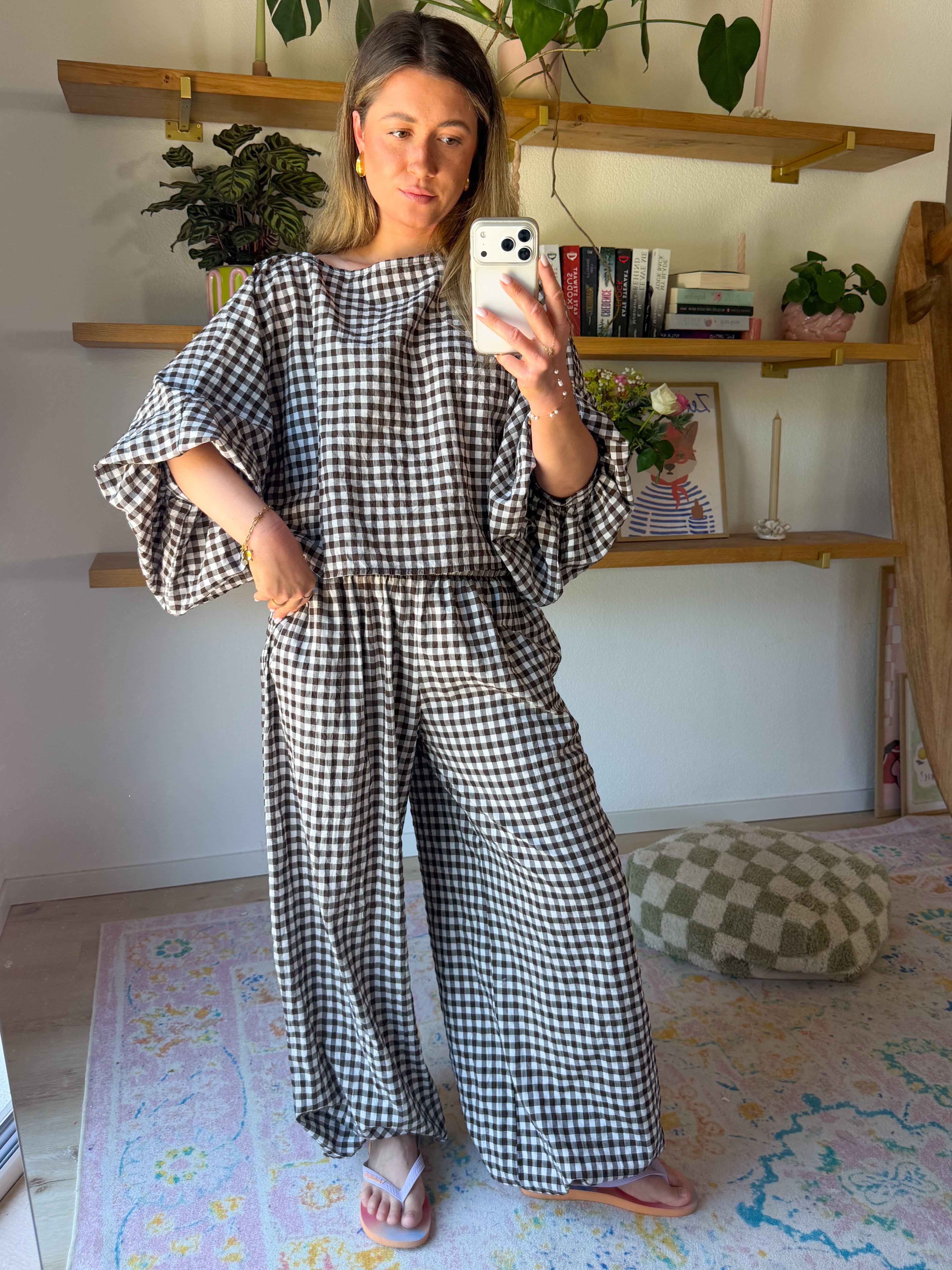 Summer Plaid Cotton Blouse