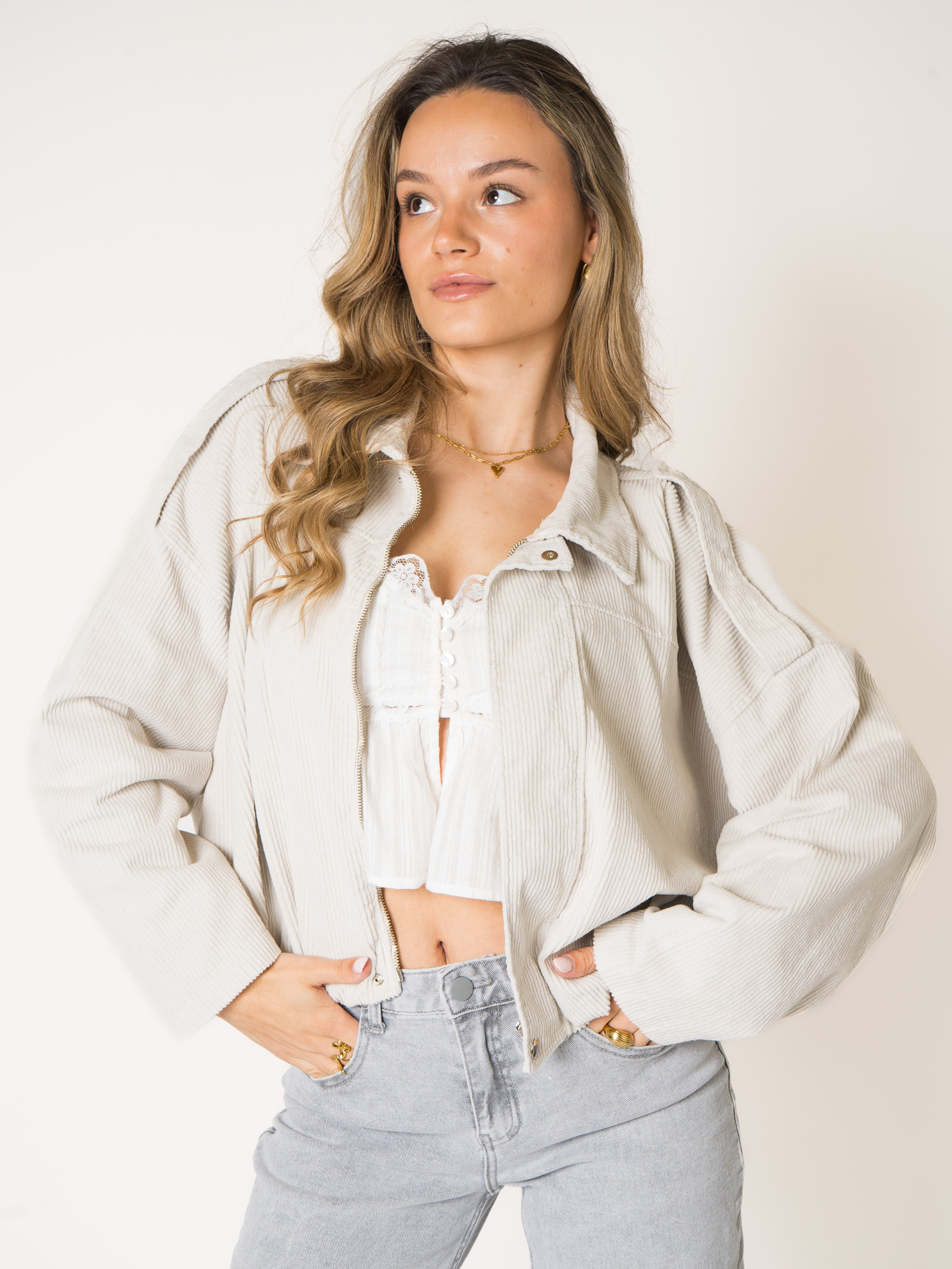 Almond Milk Cord Jacket