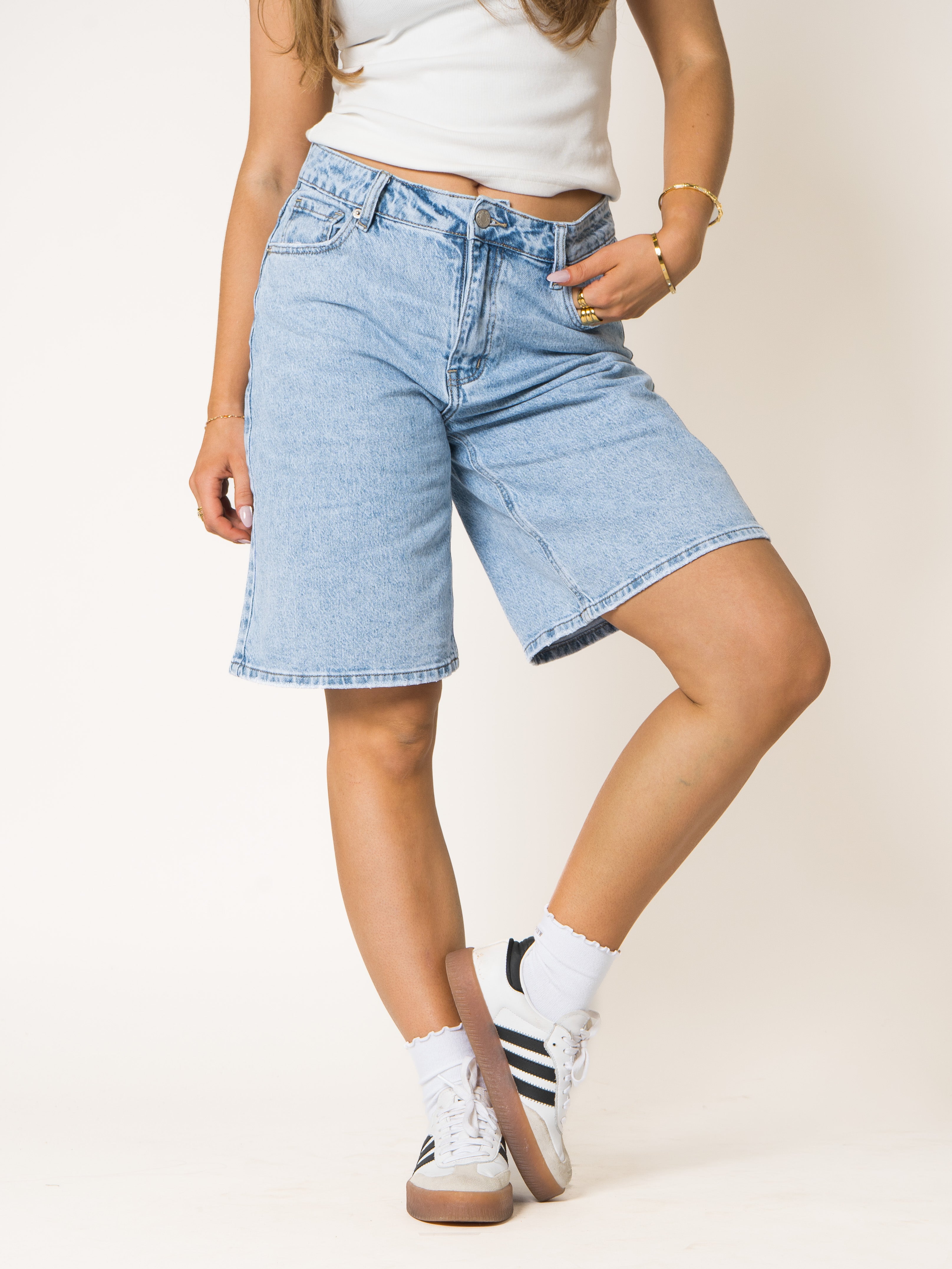 Skater Cut Cotton Shorts