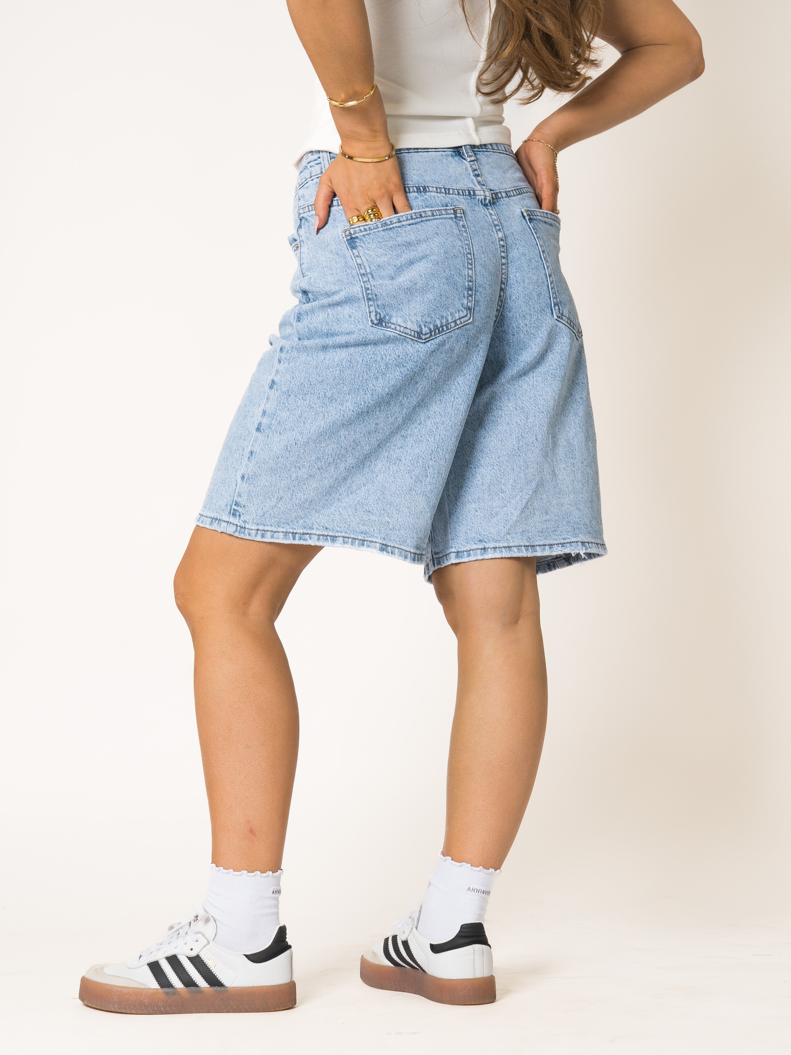 Skater Cut Cotton Shorts