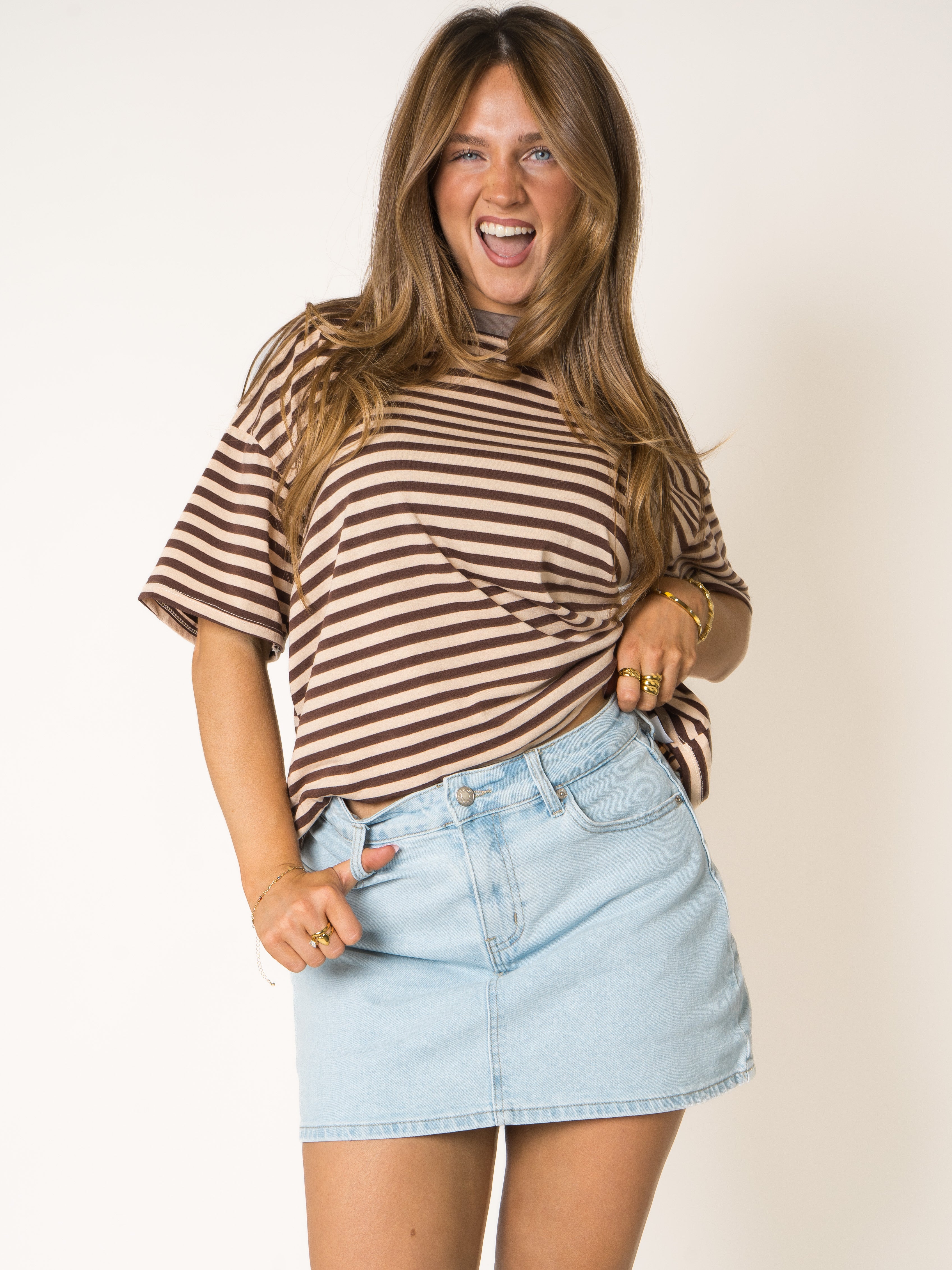 Cotton Jeans Mini Skort