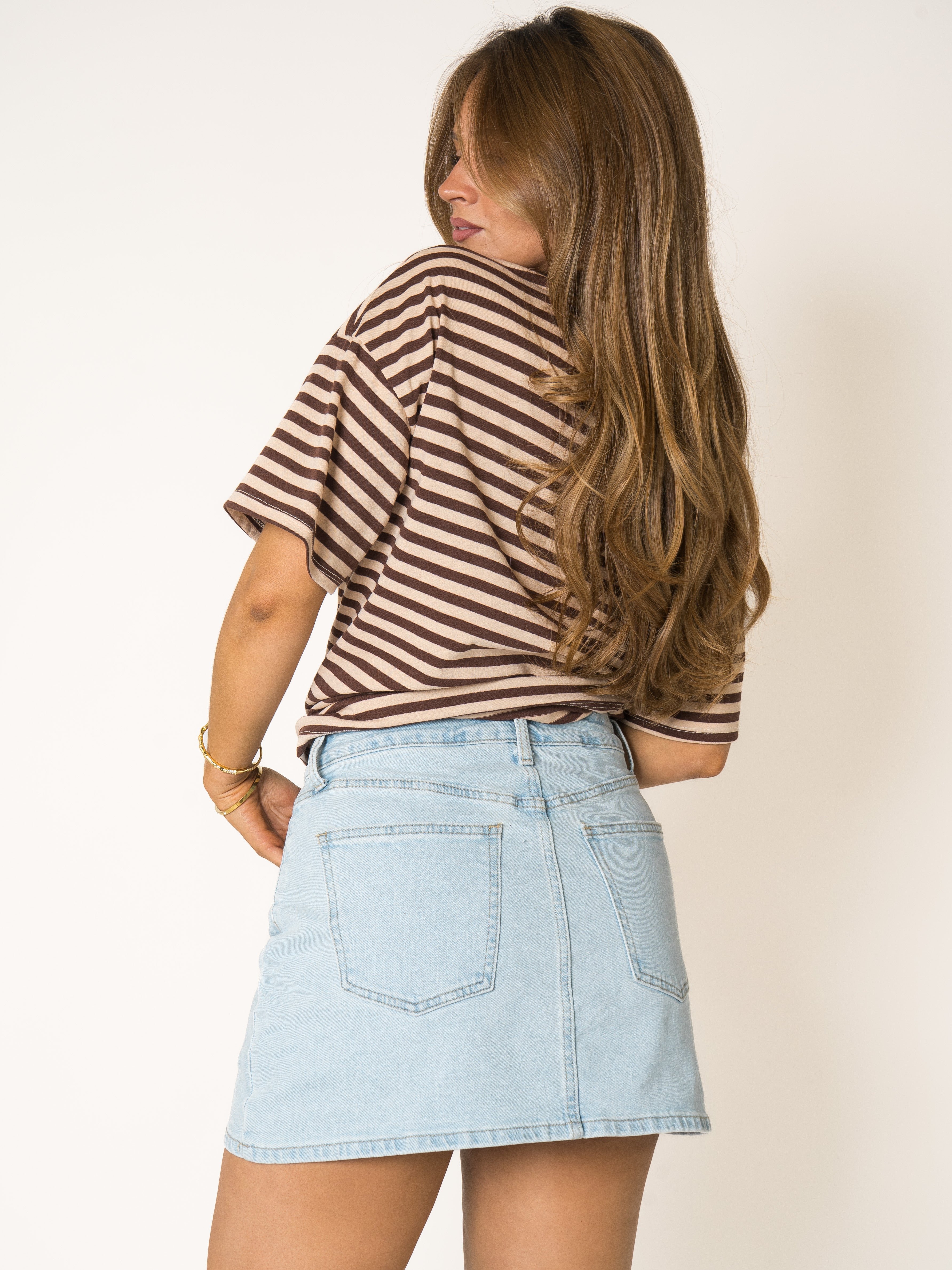 Cotton Jeans Mini Skort