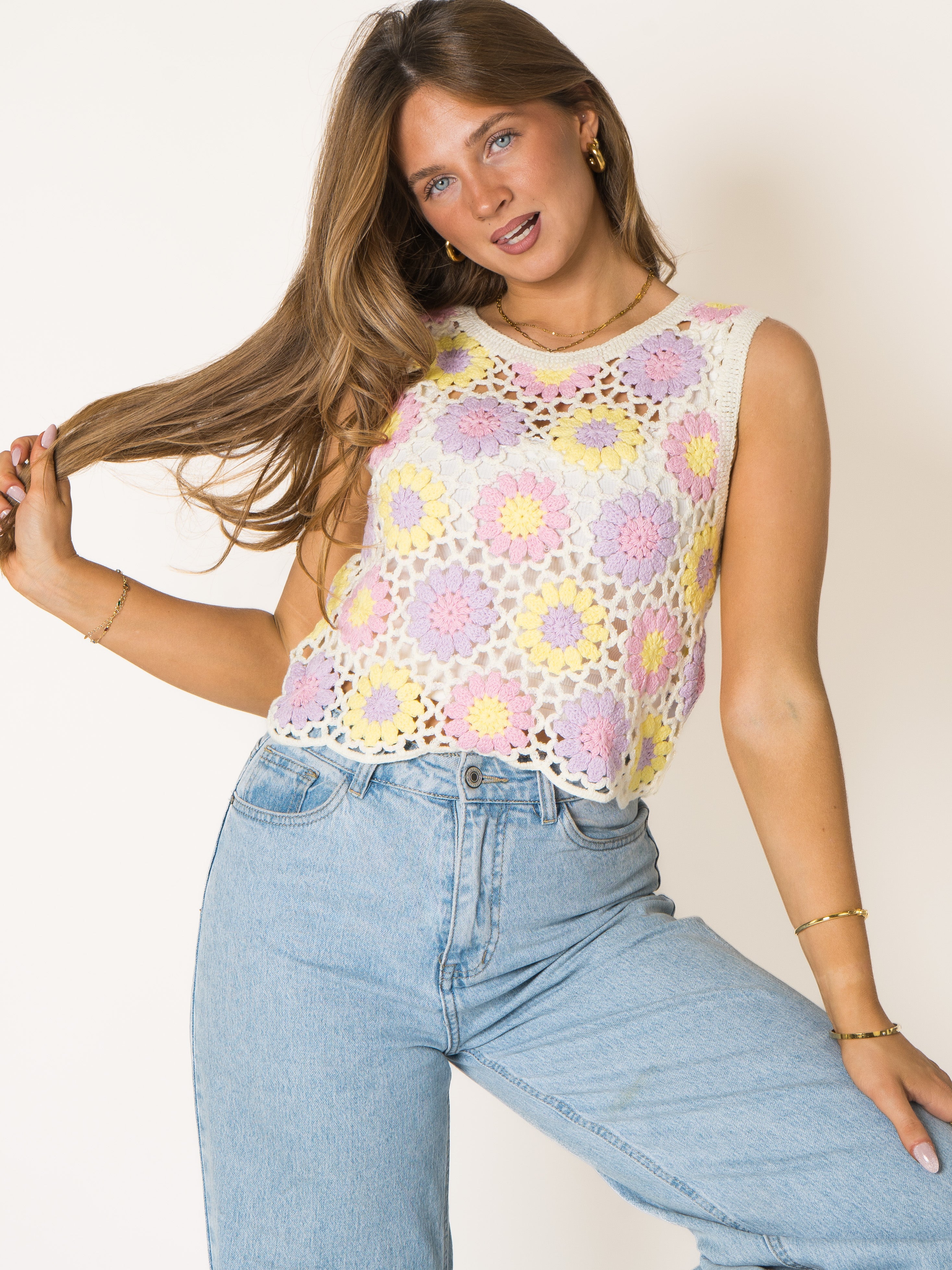 Purple Dream Cotton Crochet Top