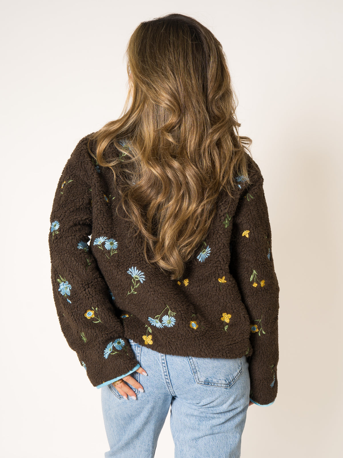 Blue Blooms Brown Moods Fleece