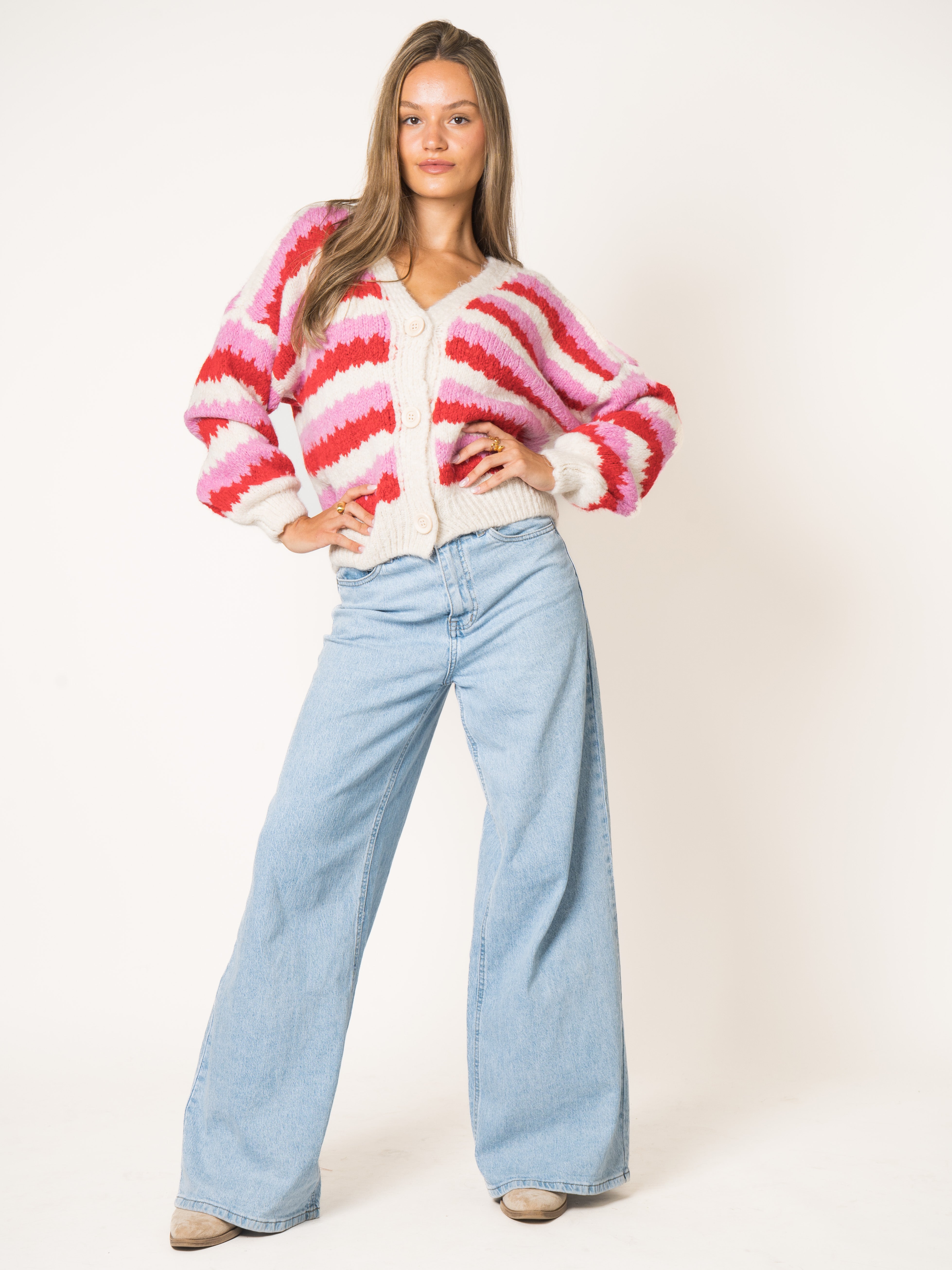 Love Stripe Knit Jacket