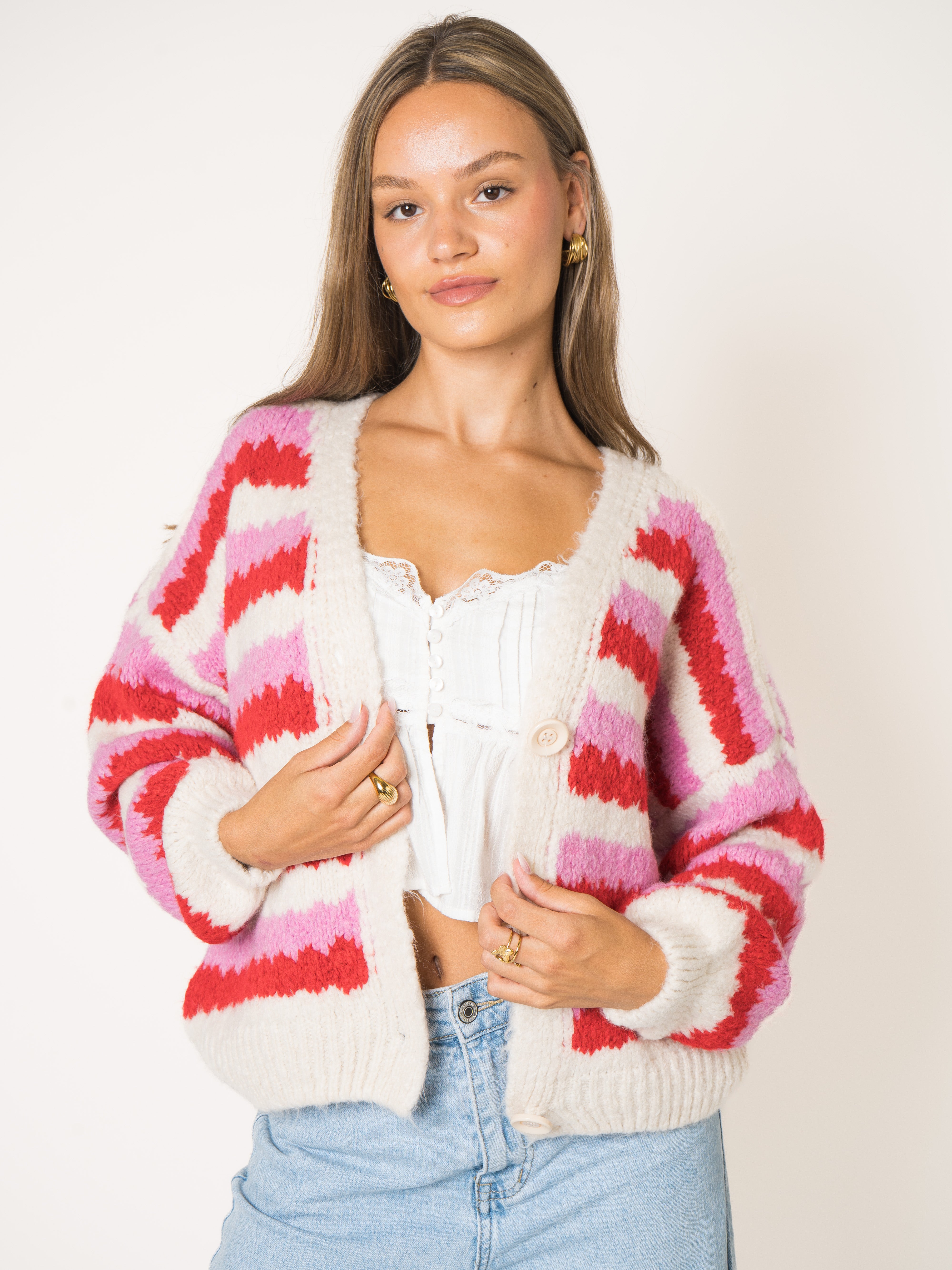 Love Stripe Knit Jacket