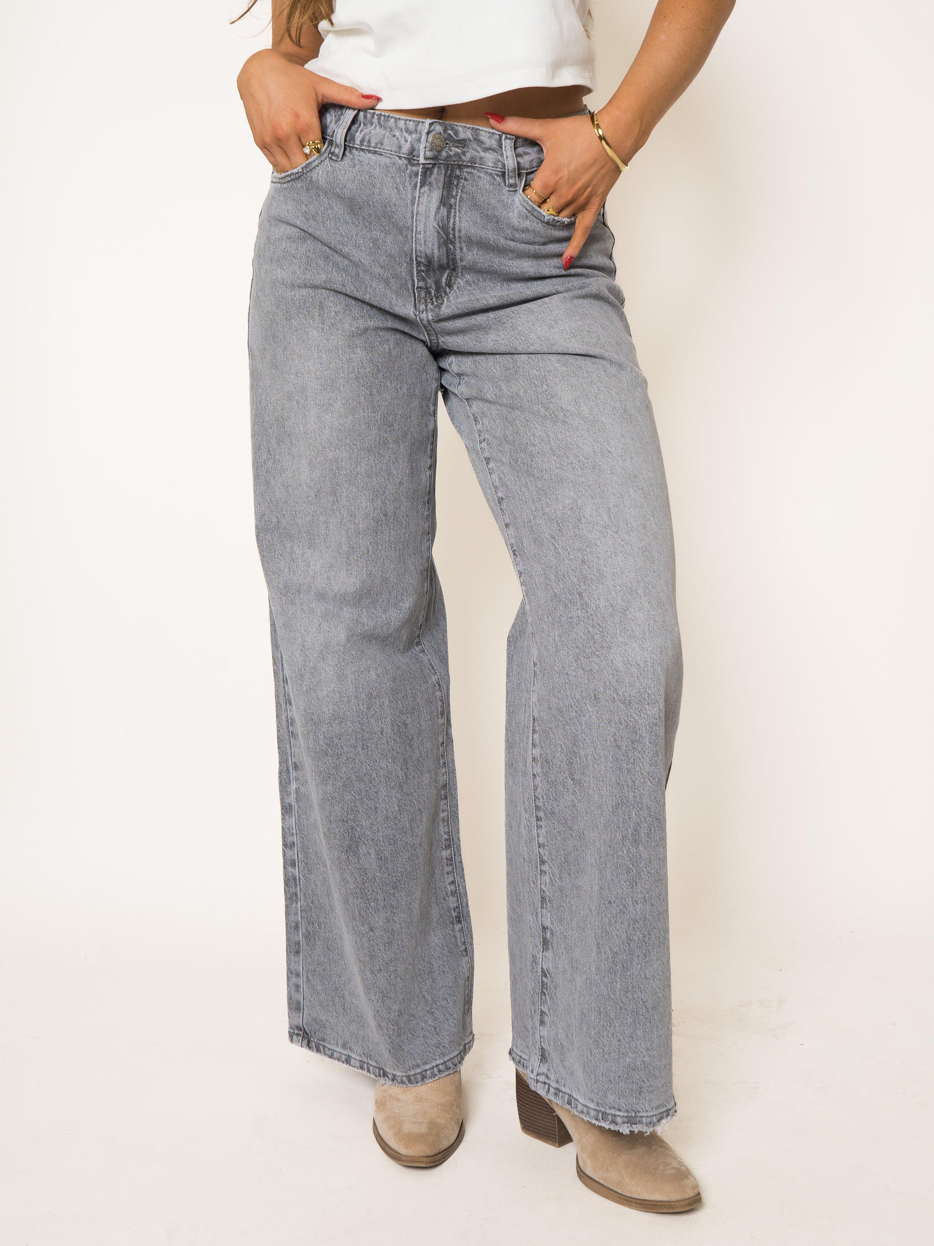 Stone Wide Leg Jeans