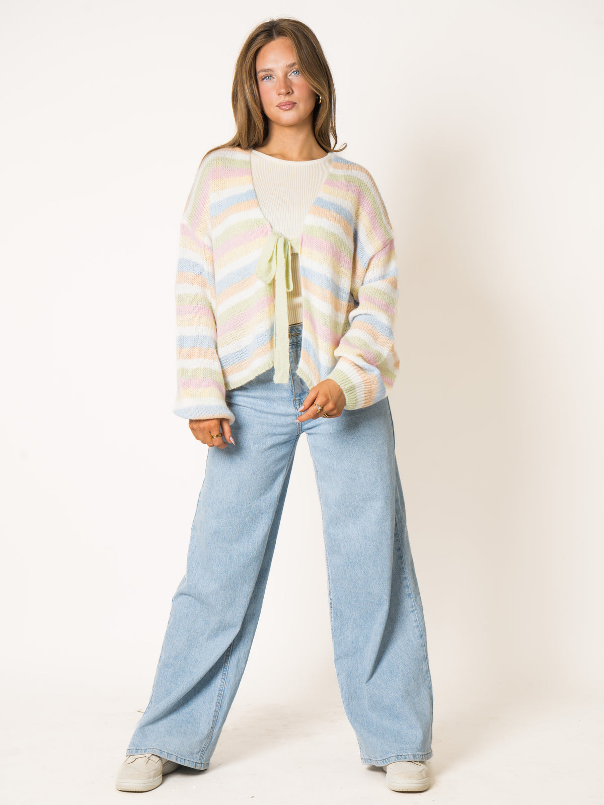 Soft Hug Stripe Knit Caridgan