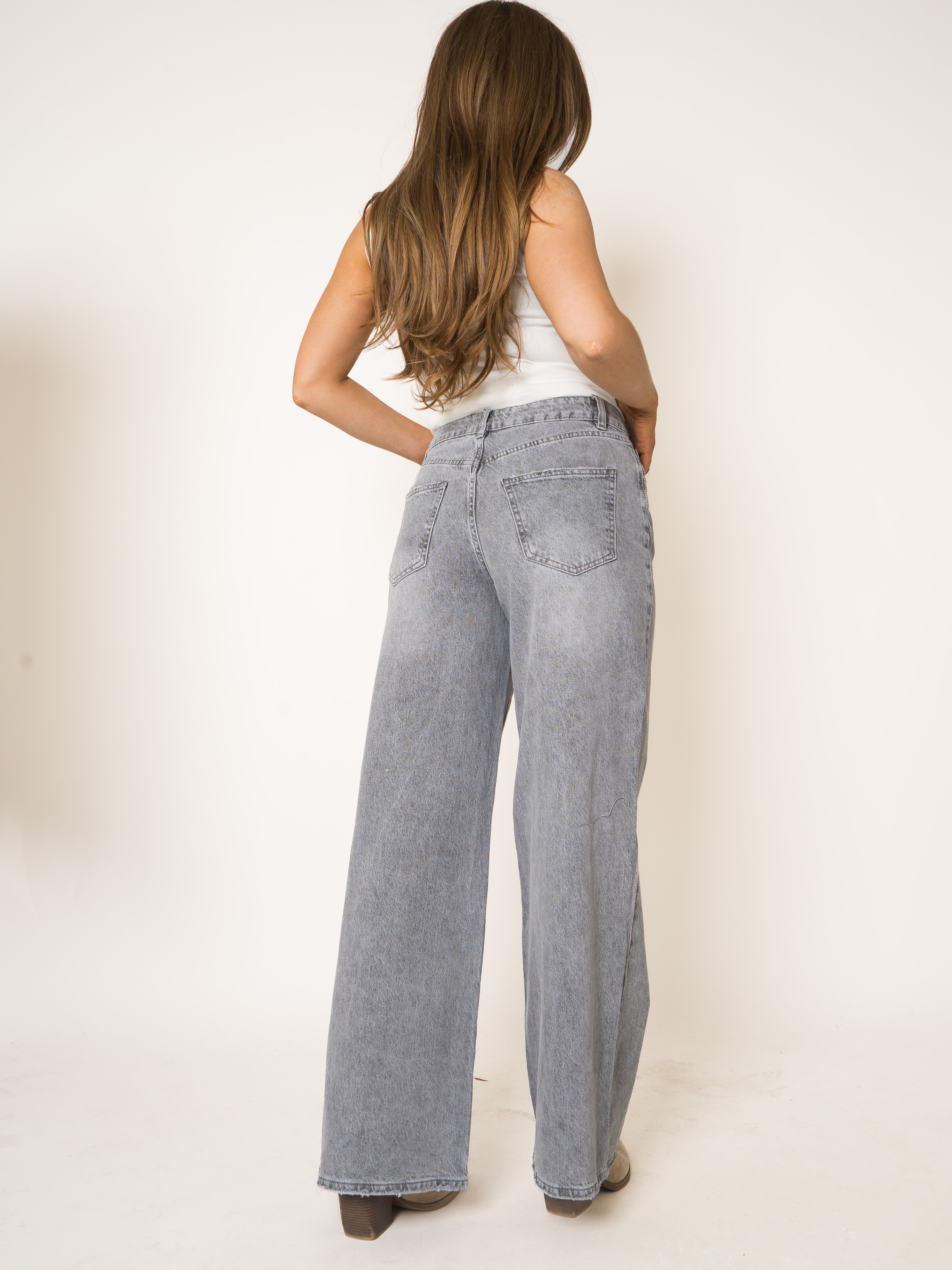 Stone Wide Leg Jeans