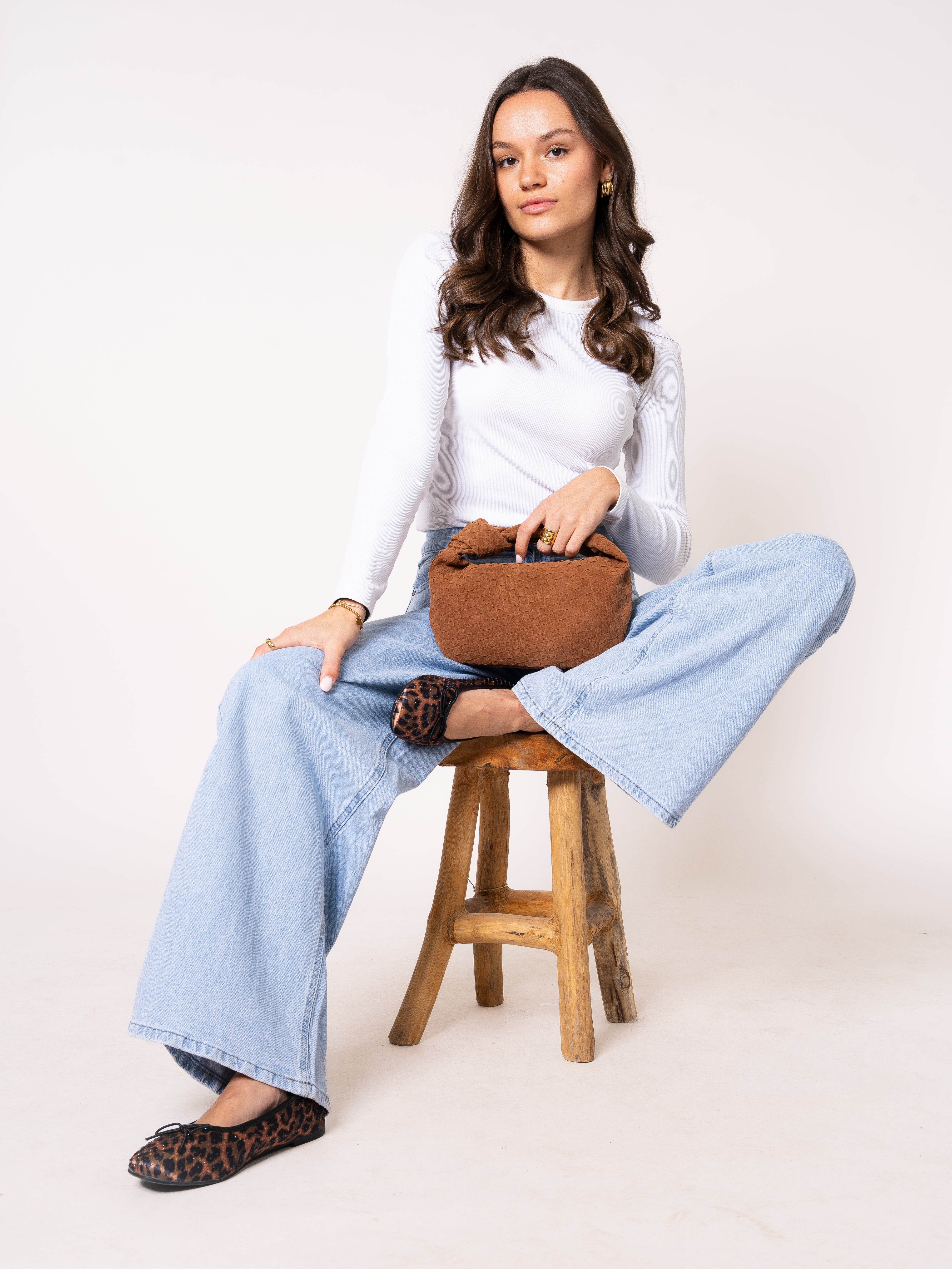 Leo Bow Ballerinas - Braun