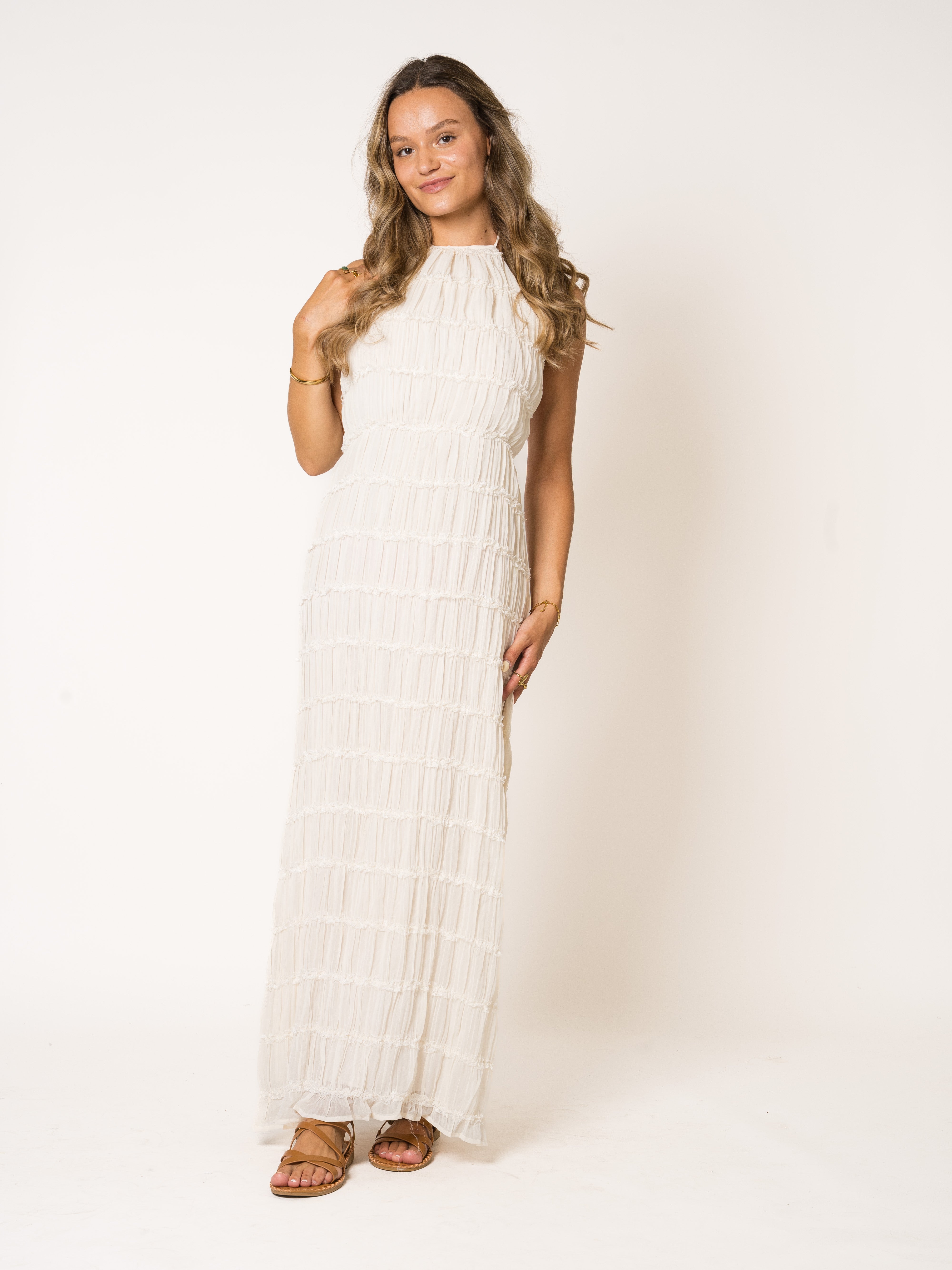 Sightseer Ruffle Midikleid