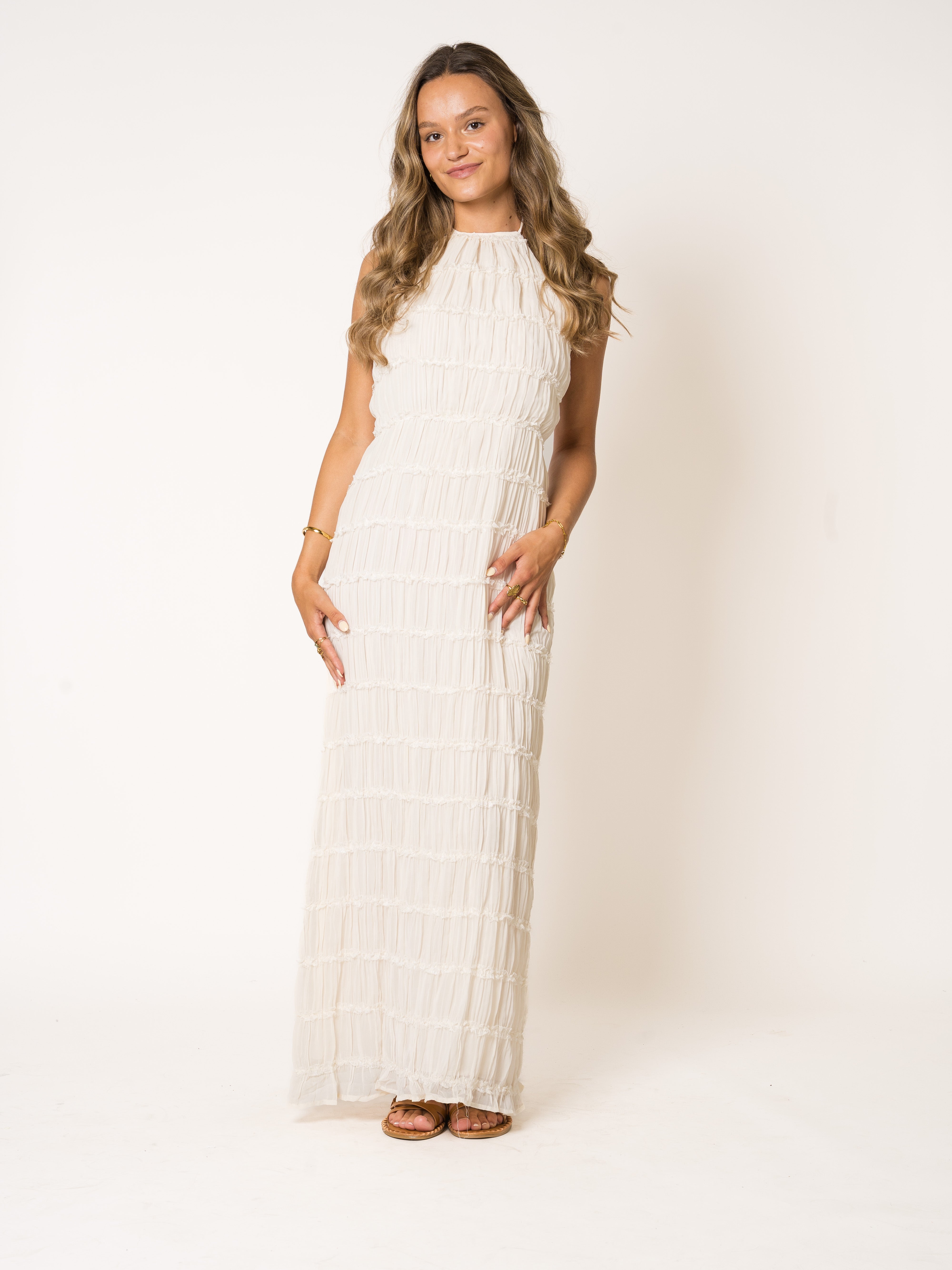 Sightseer Ruffle Midikleid