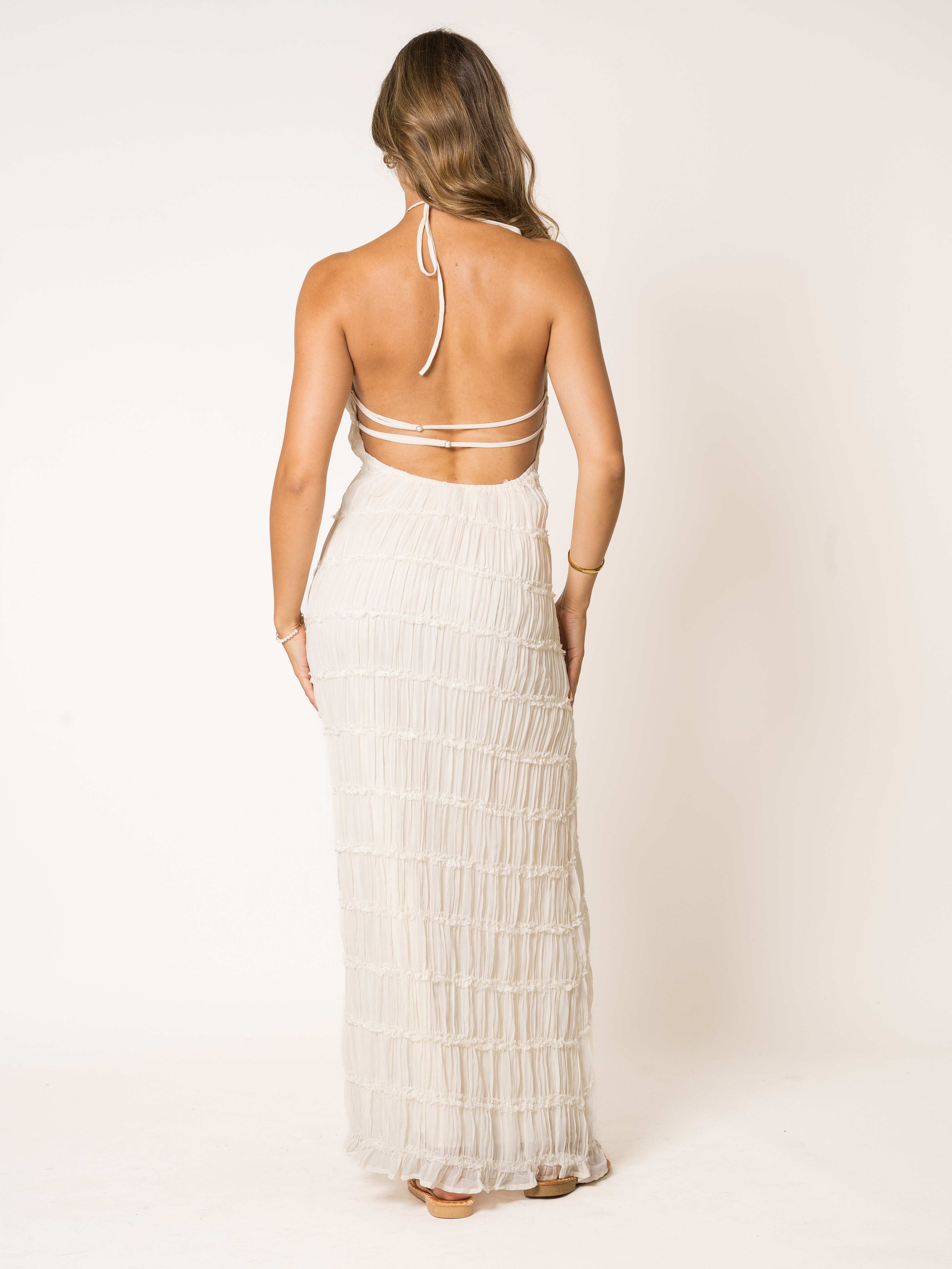 Sightseer Ruffle Midikleid