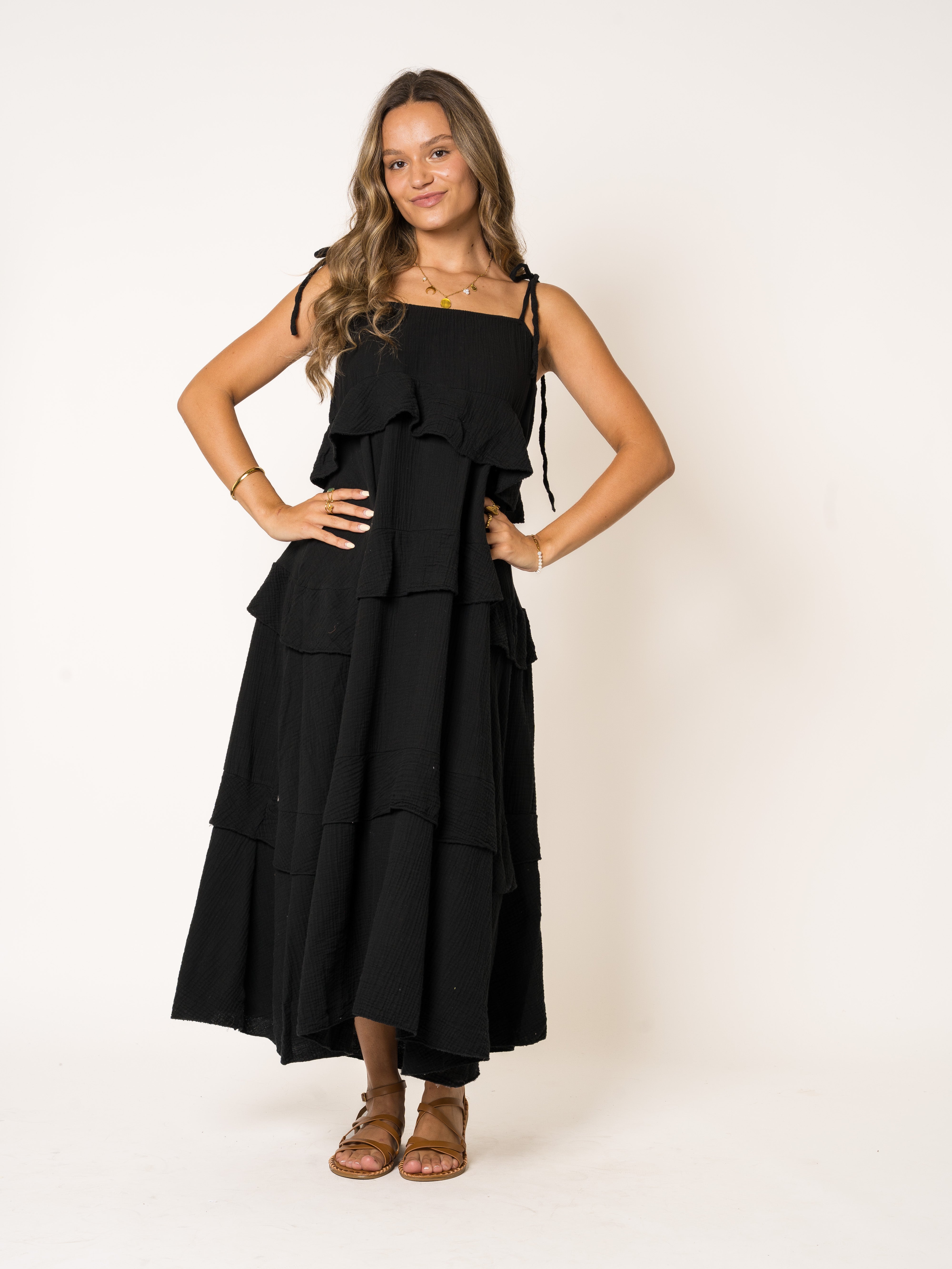 Lucky Deals 1829- Musselin Träger Midikleid Alania- Vom Umtausch ausgeschlossen