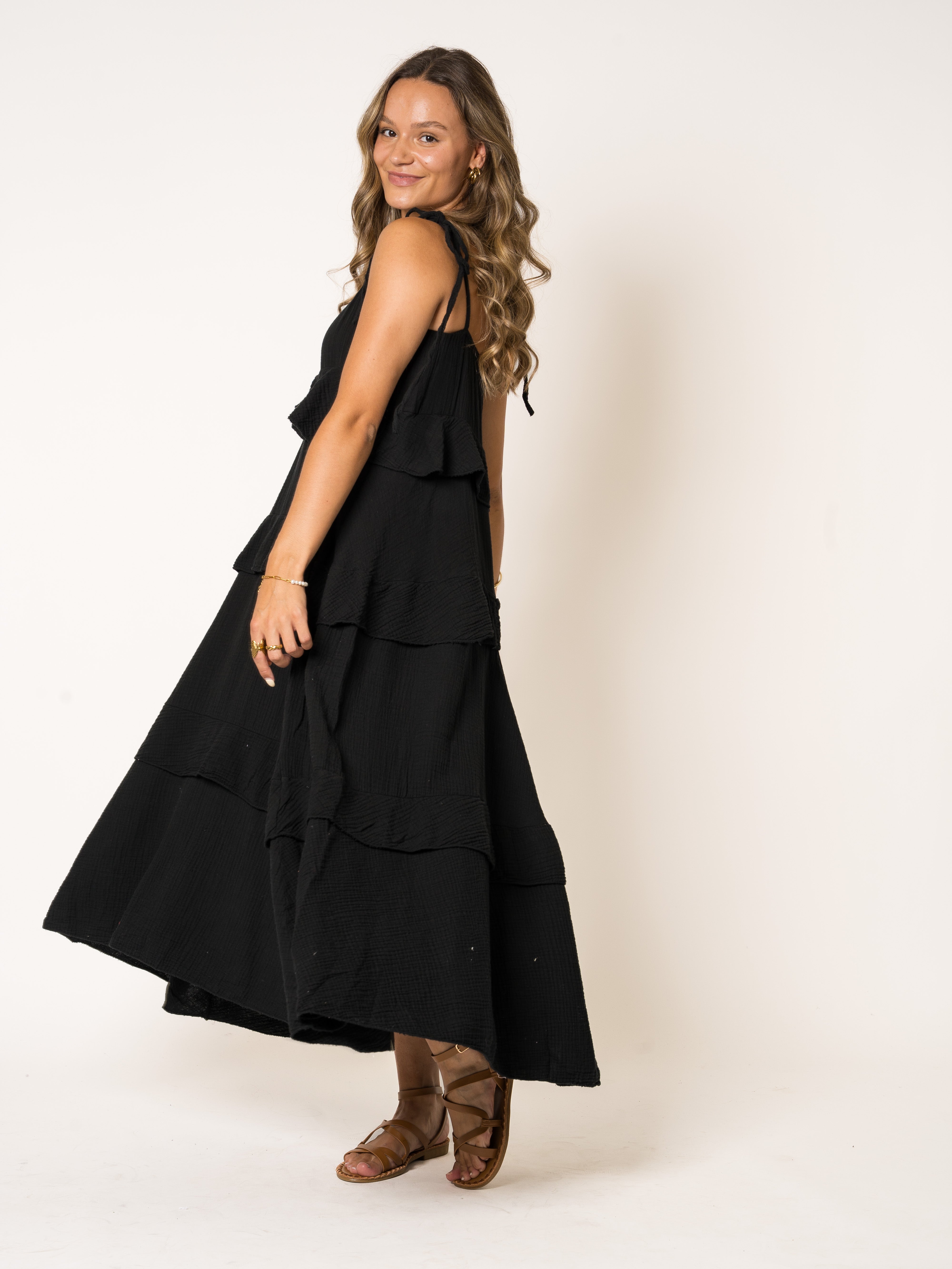 Lucky Deals 1829- Musselin Träger Midikleid Alania- Vom Umtausch ausgeschlossen
