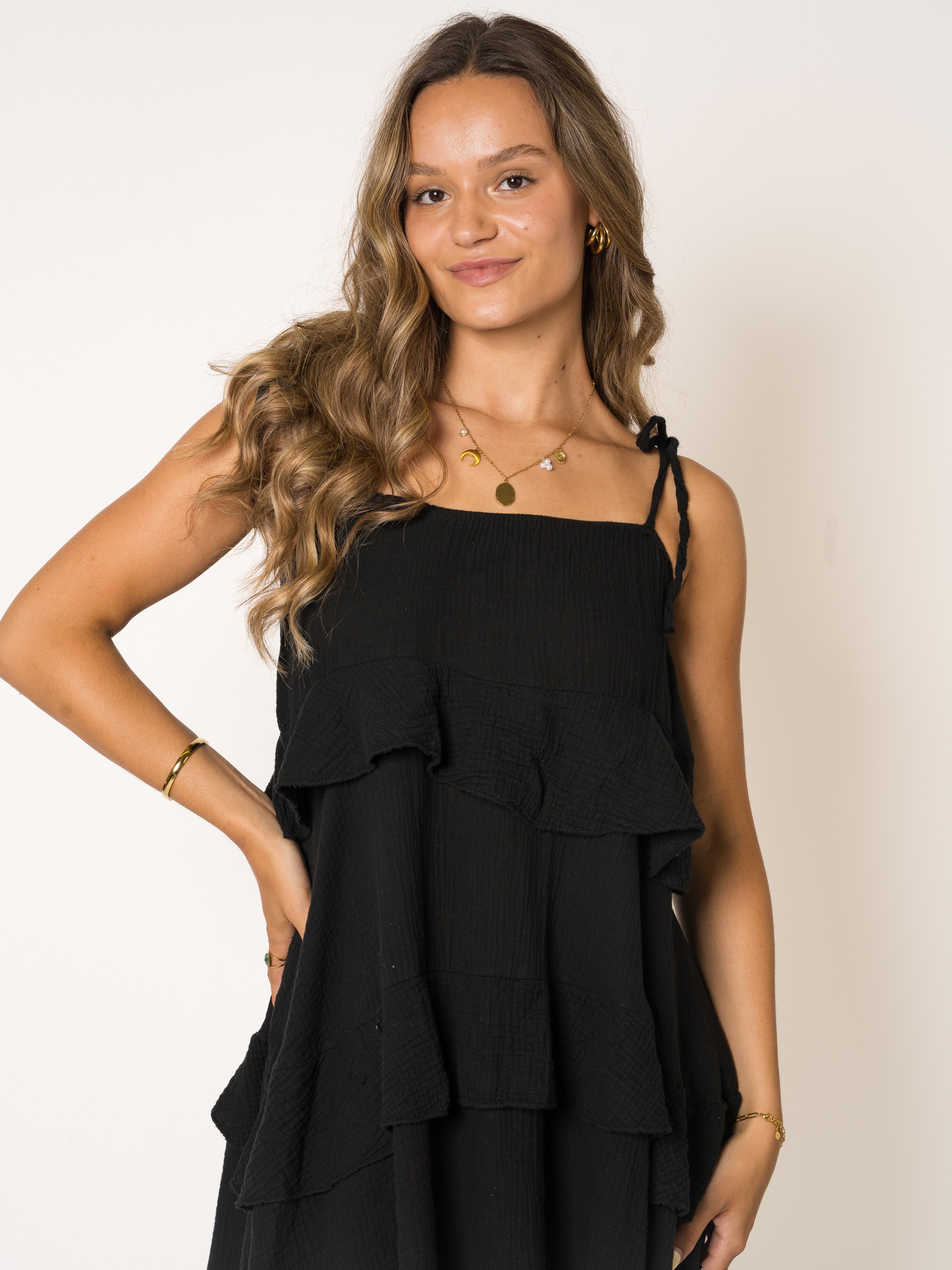 Lucky Deals 1829- Musselin Träger Midikleid Alania- Vom Umtausch ausgeschlossen