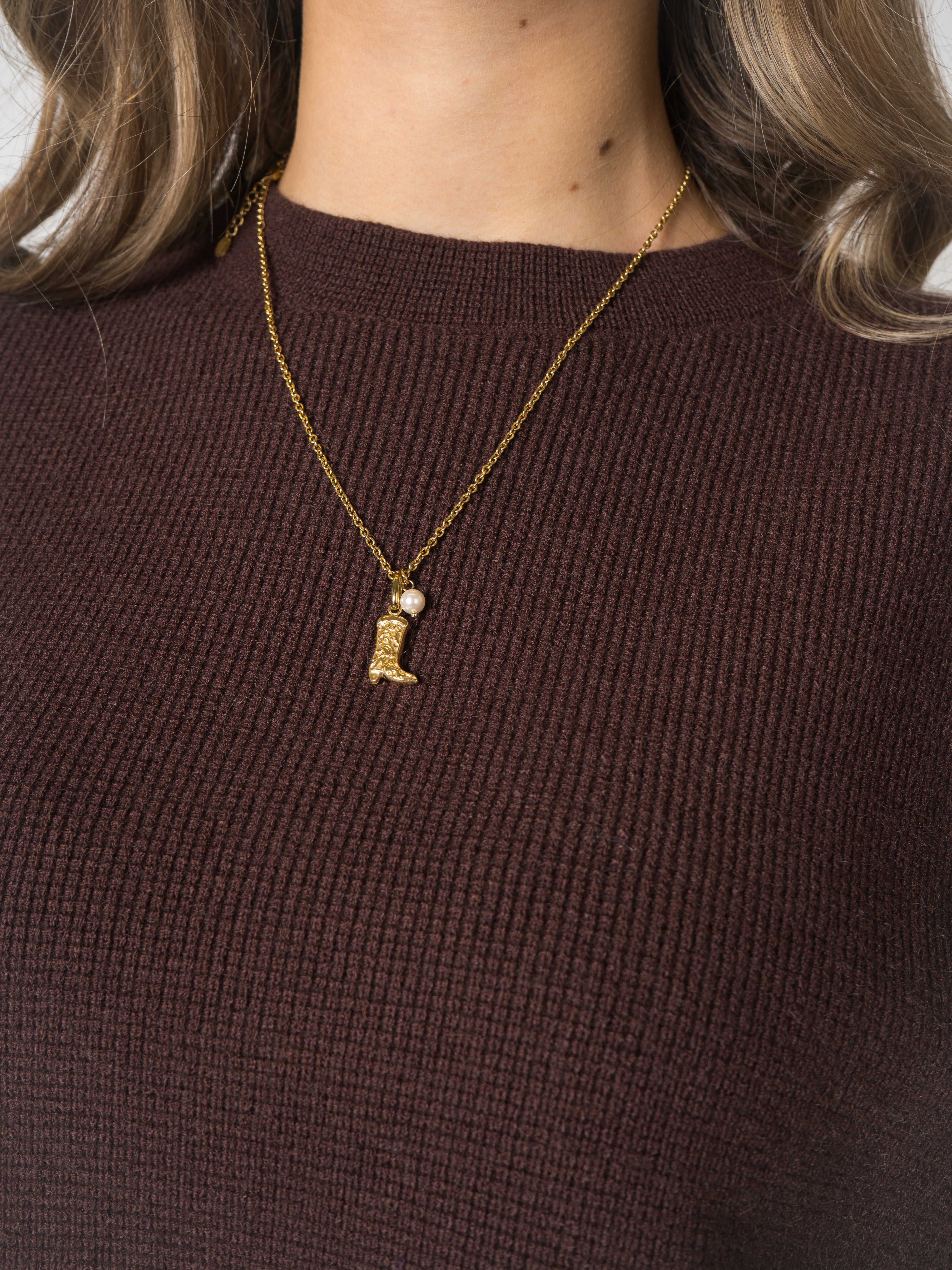 Big Western Boots Necklace