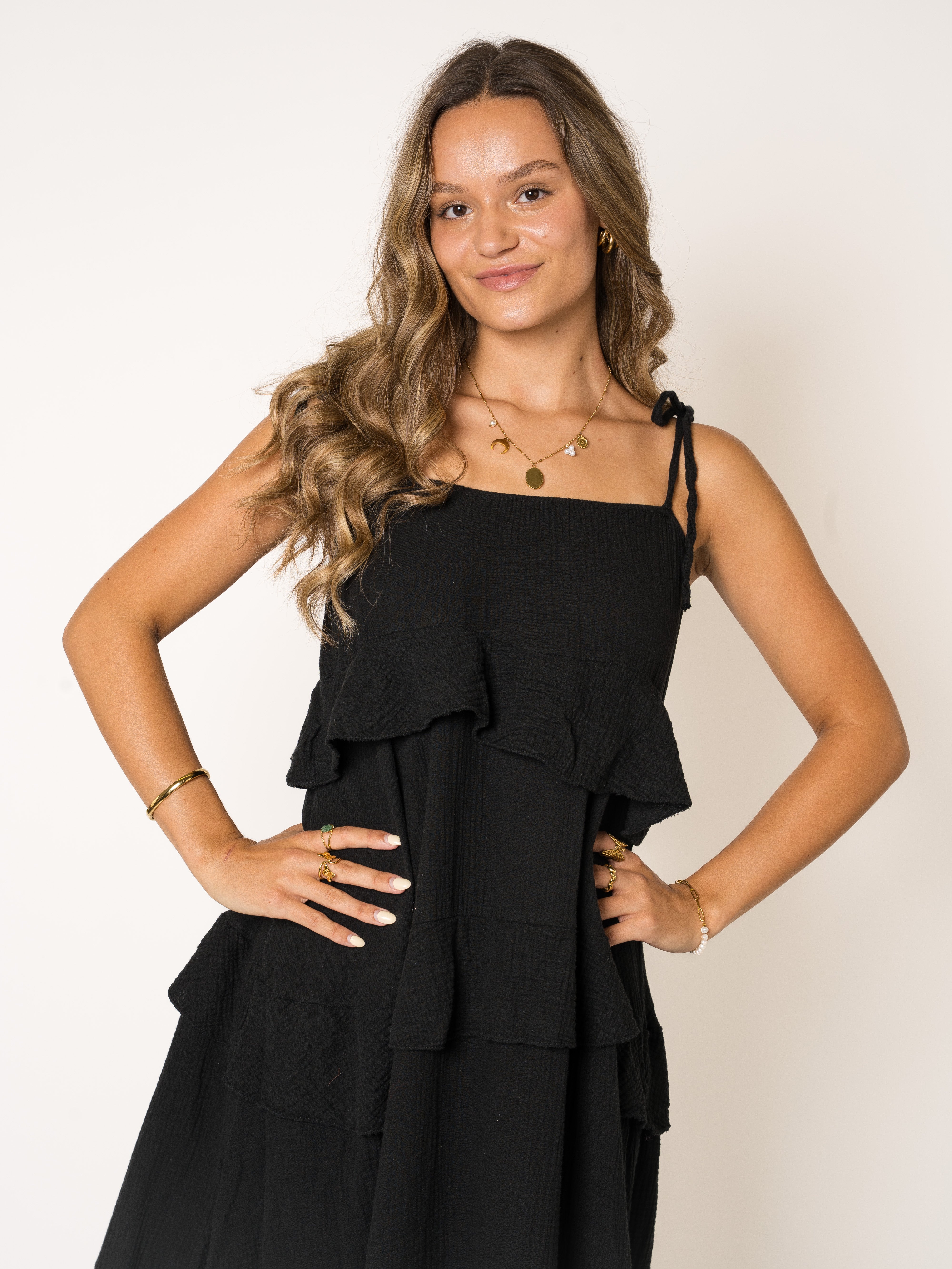 Musselin Träger Midikleid Alania