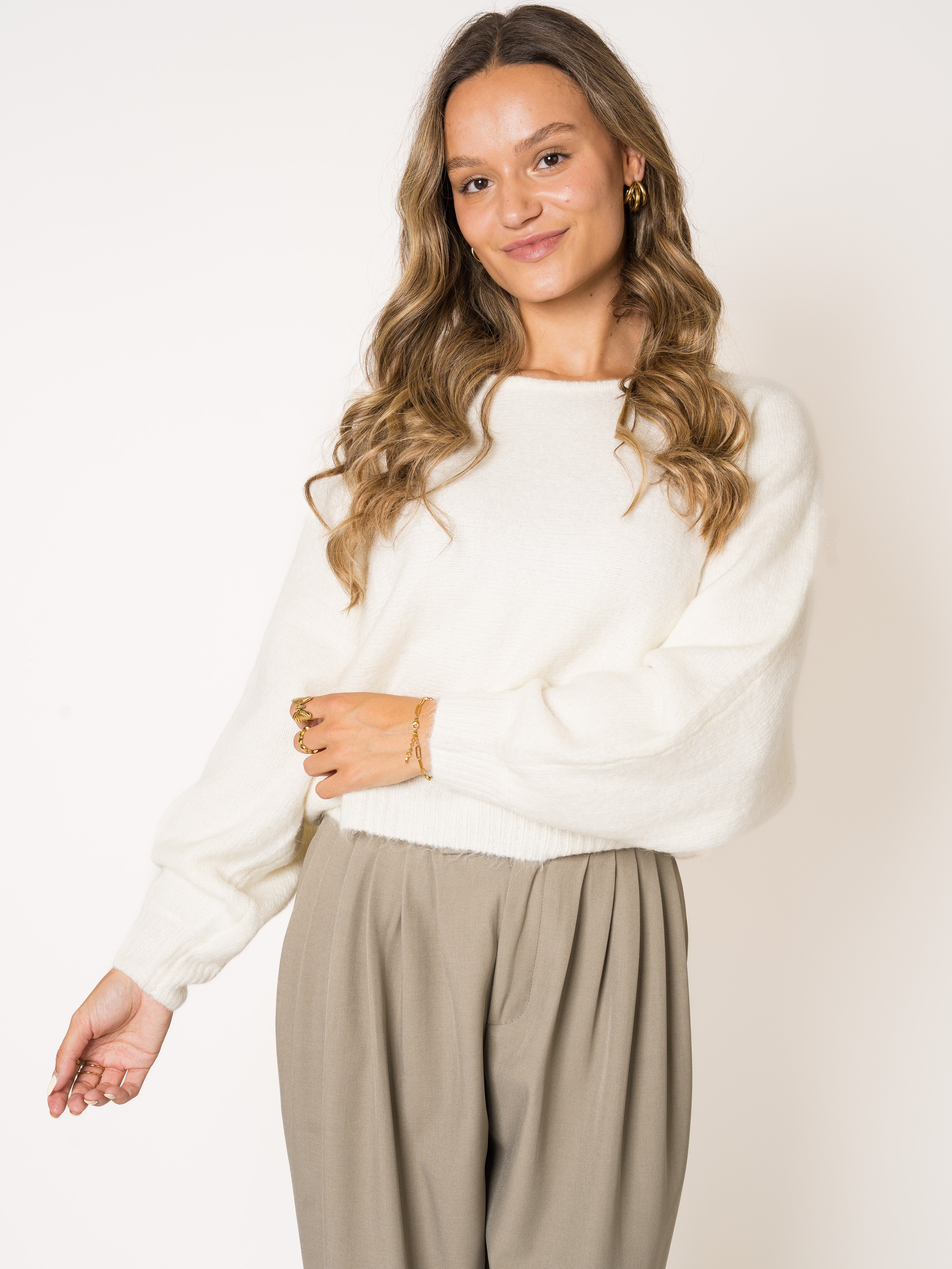 Feinstrick Pullover Jasmin - Weiß