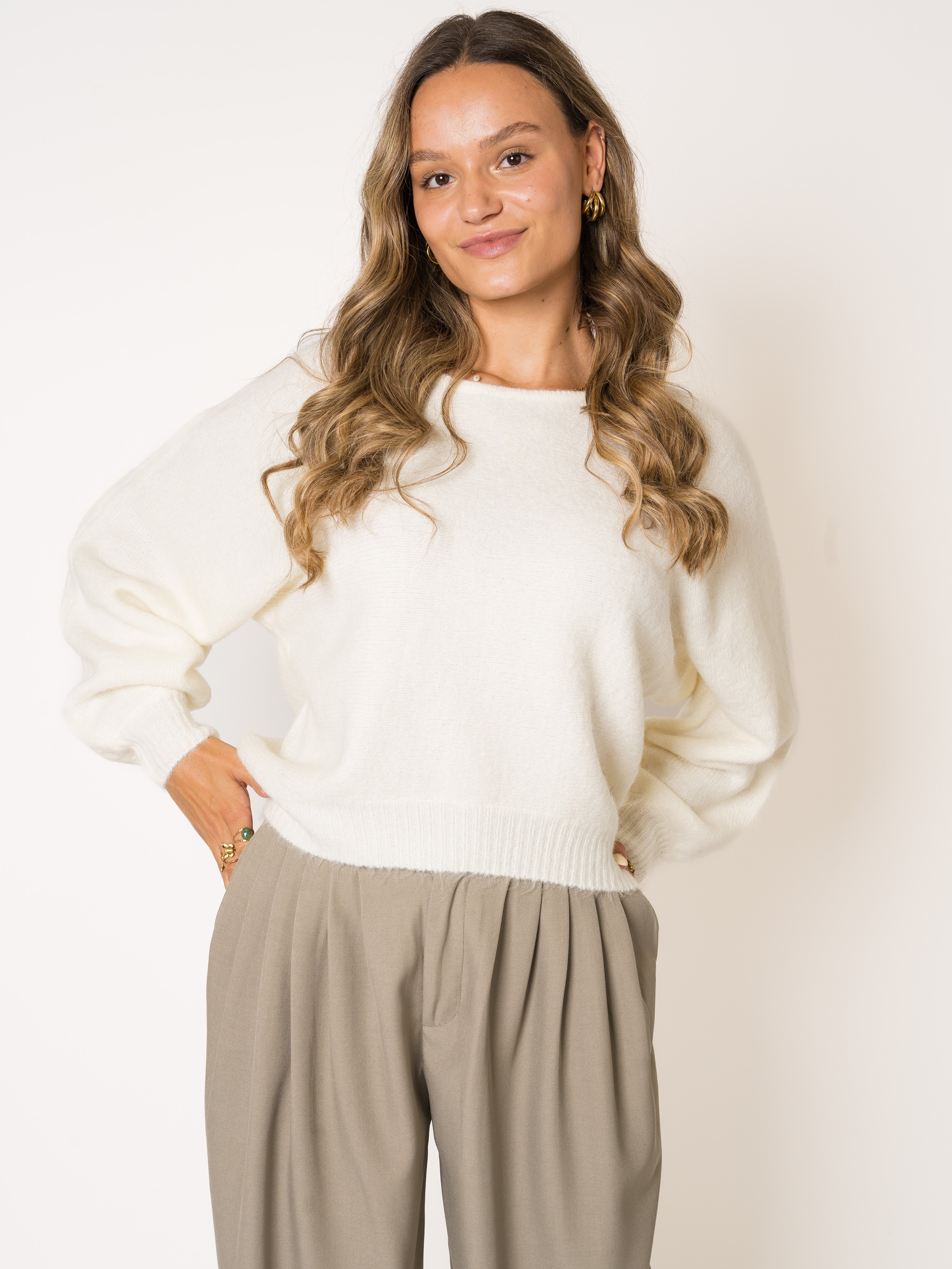 Feinstrick Pullover Jasmin - Weiß