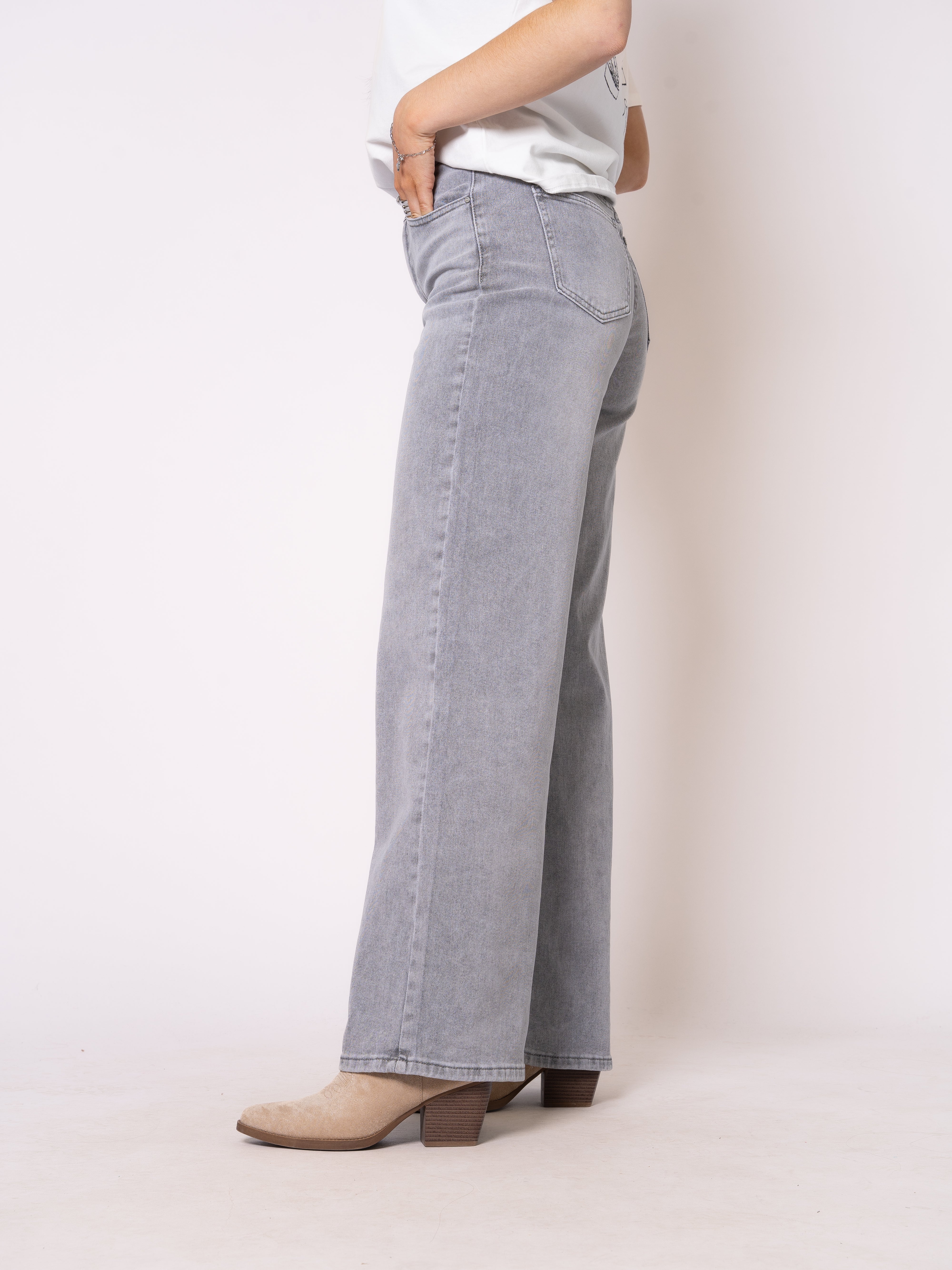 Wide Leg Jeans Madison - Grau