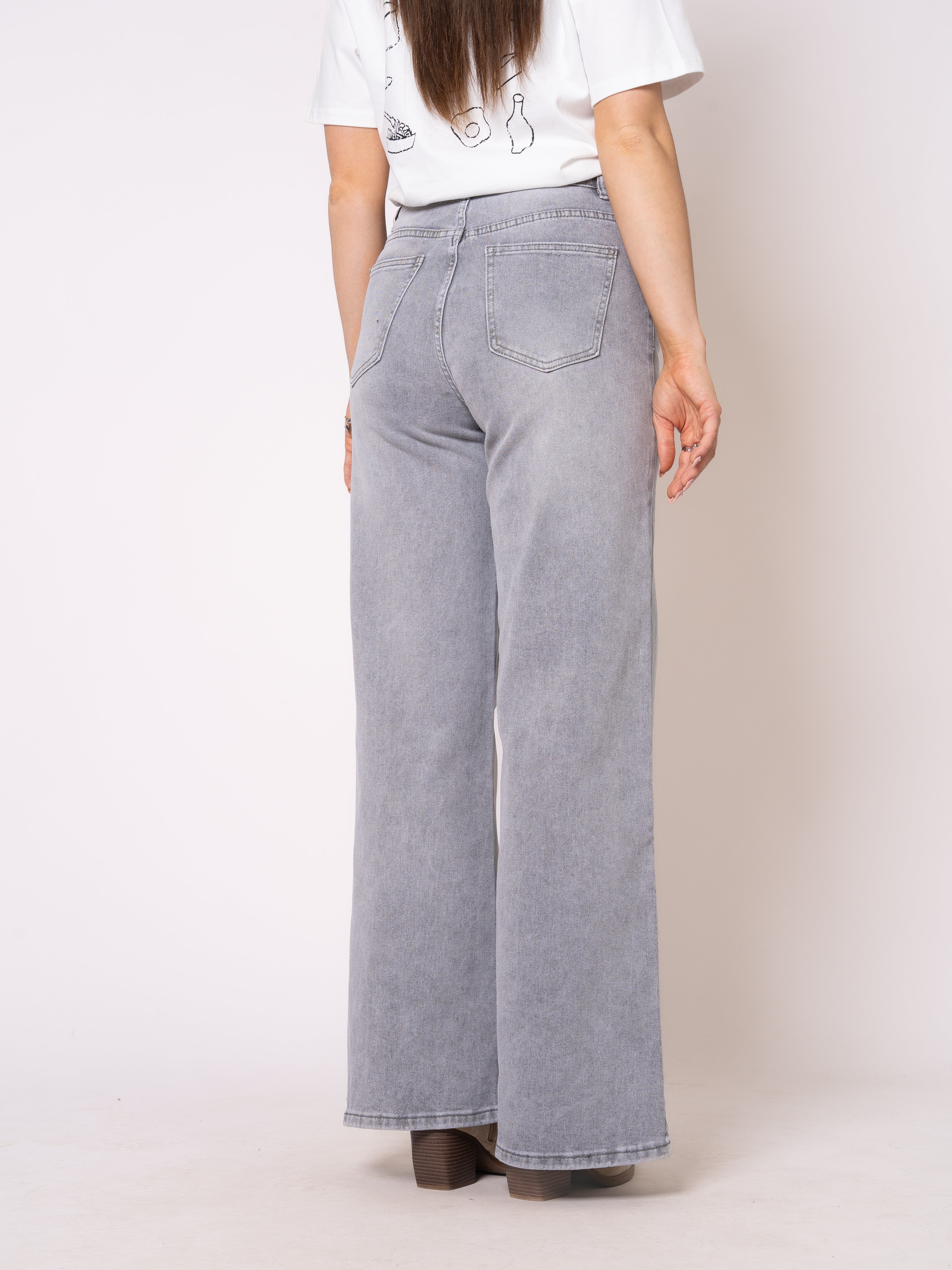 Wide Leg Jeans Madison - Grau