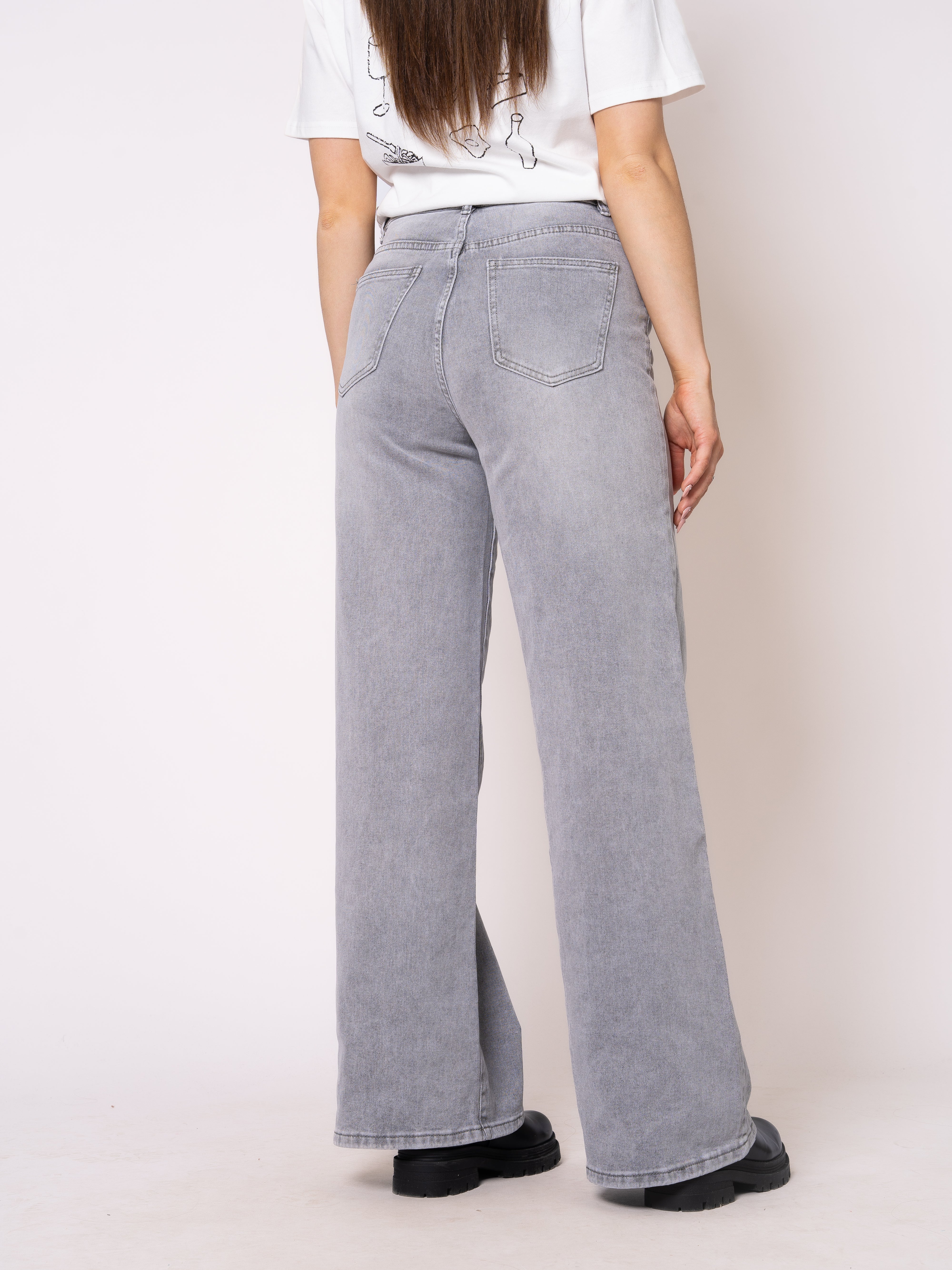 Wide Leg Jeans Madison - Grau