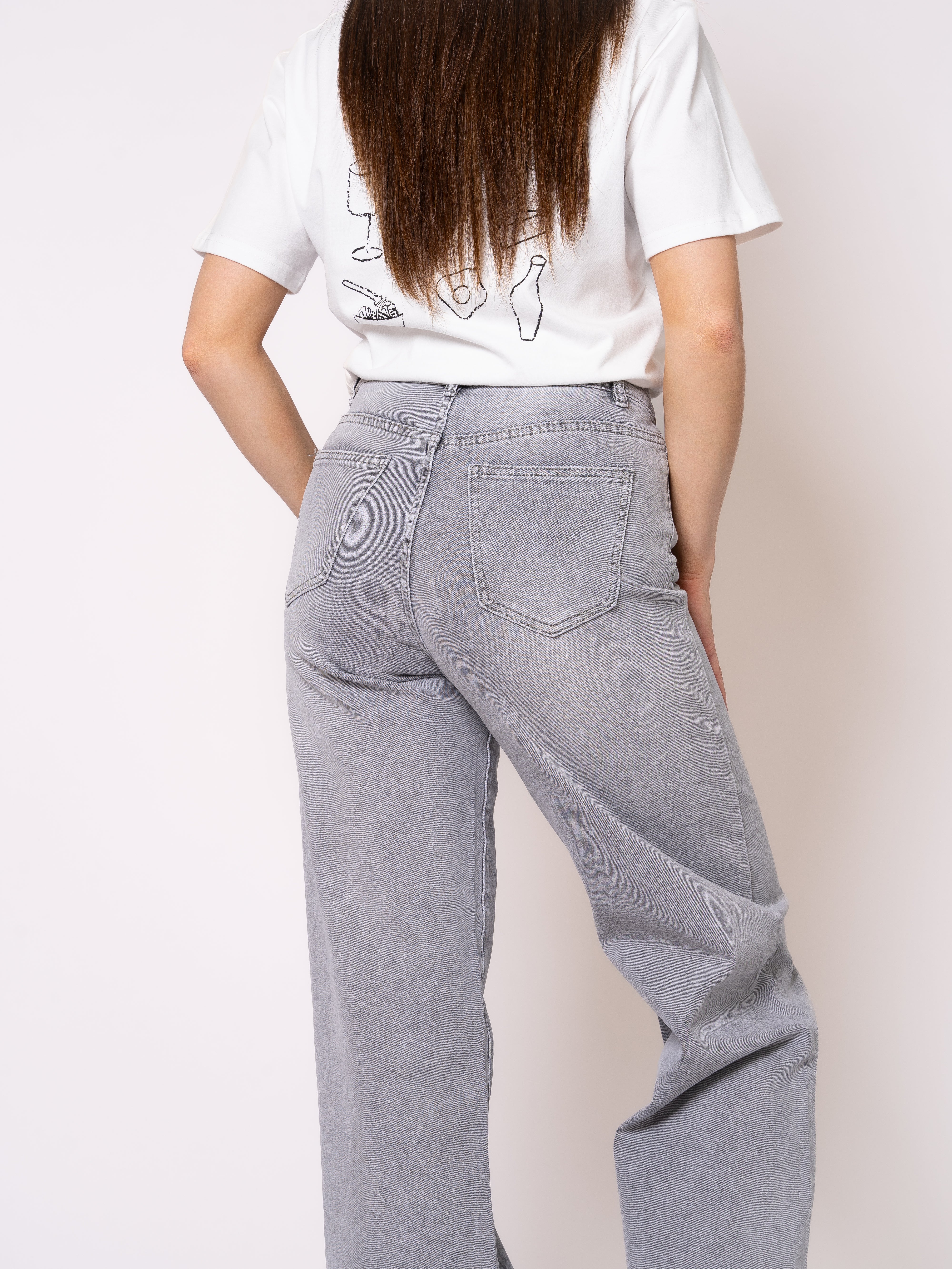 Wide Leg Jeans Madison - Grau