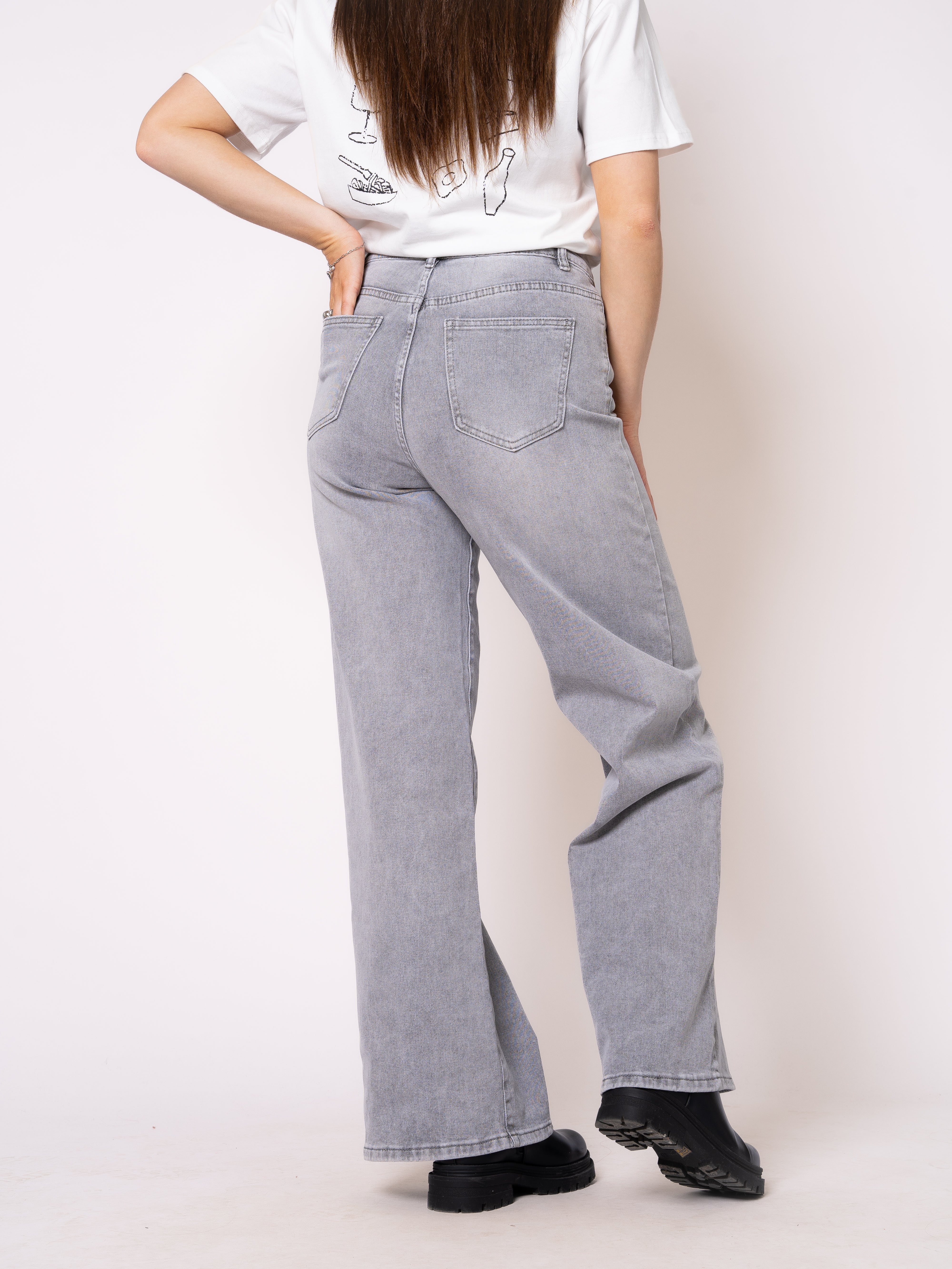 Wide Leg Jeans Madison - Grau