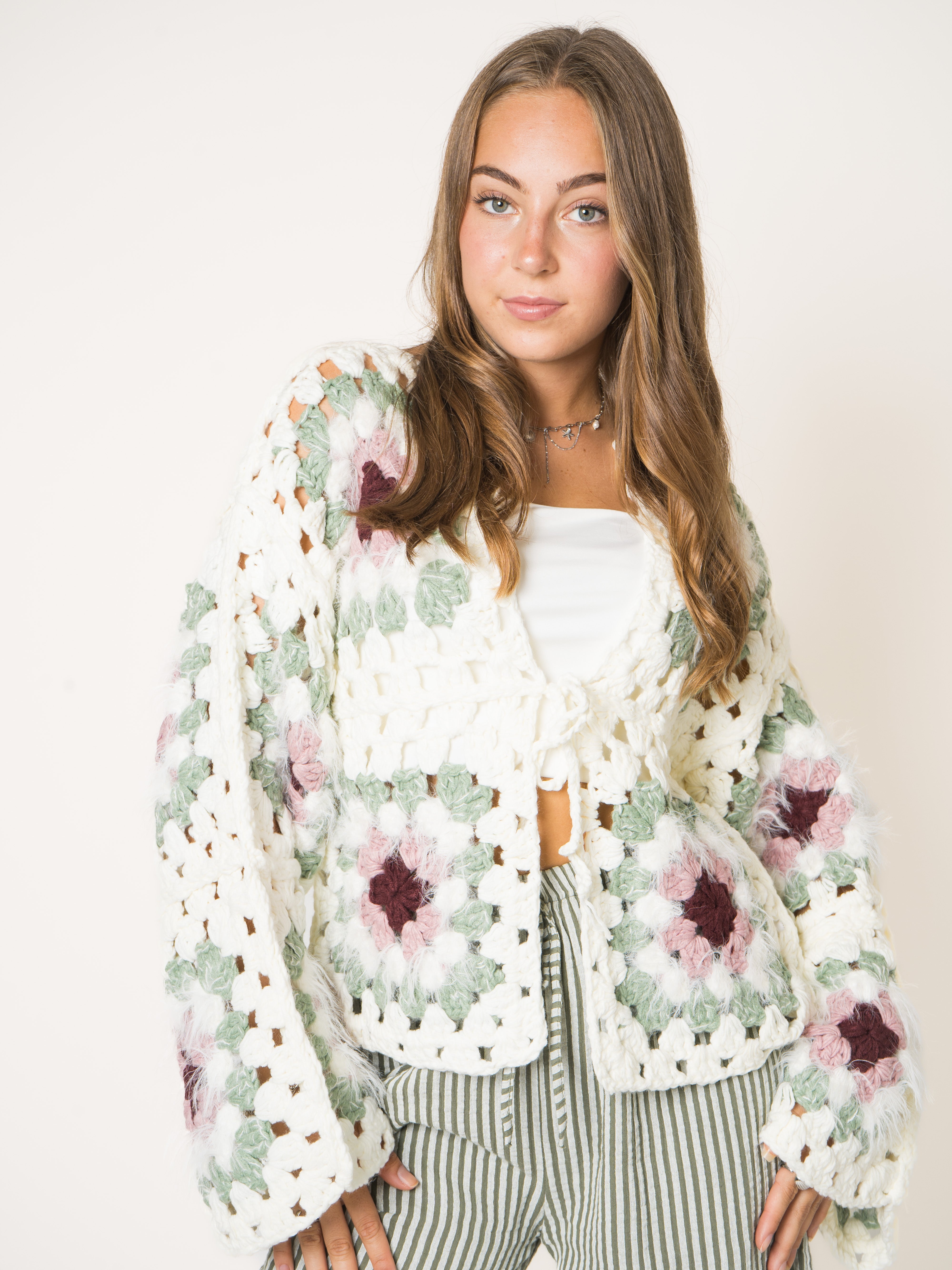 Milky Fluff Crochet Cardigan