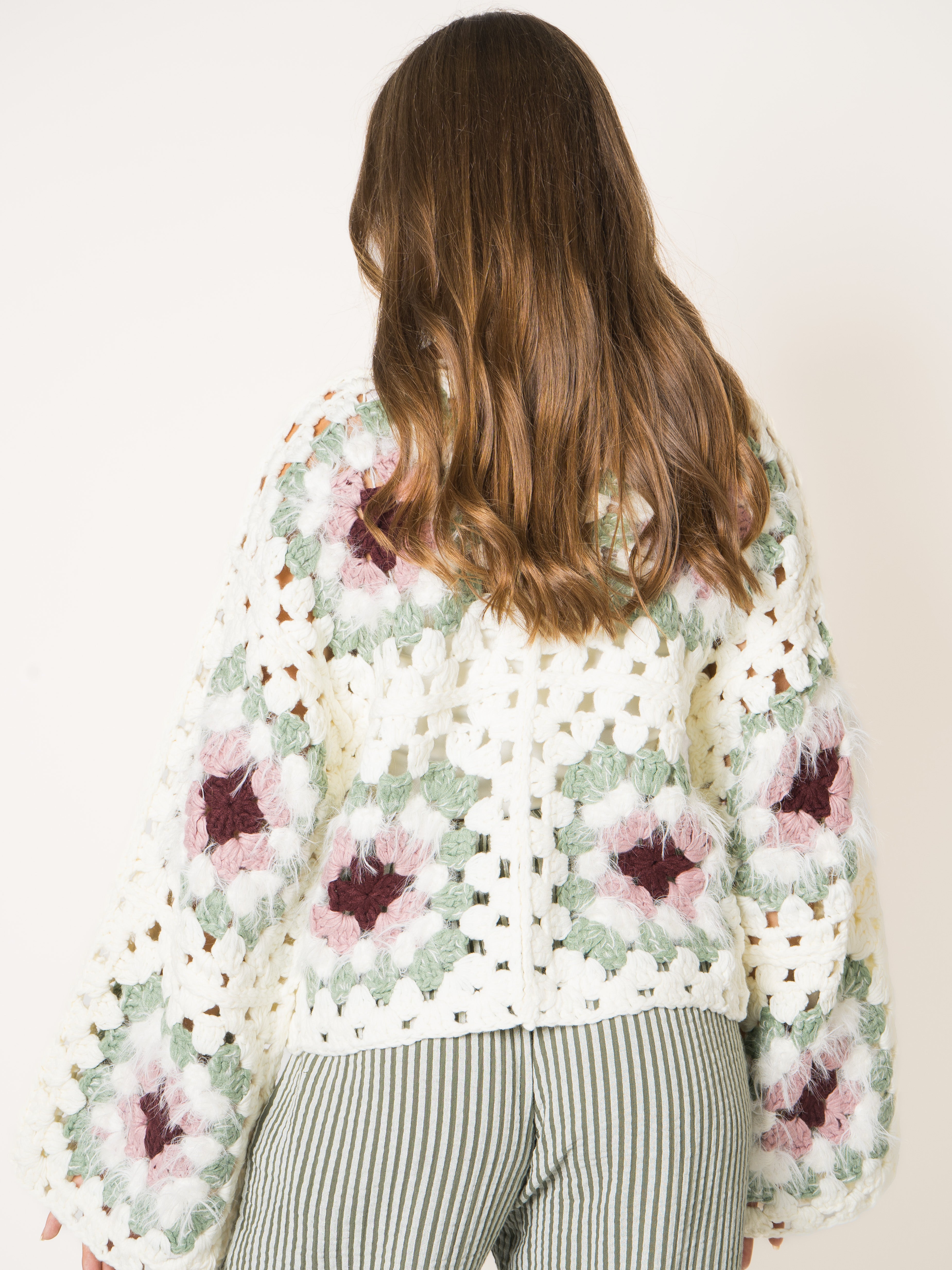 Milky Fluff Crochet Cardigan
