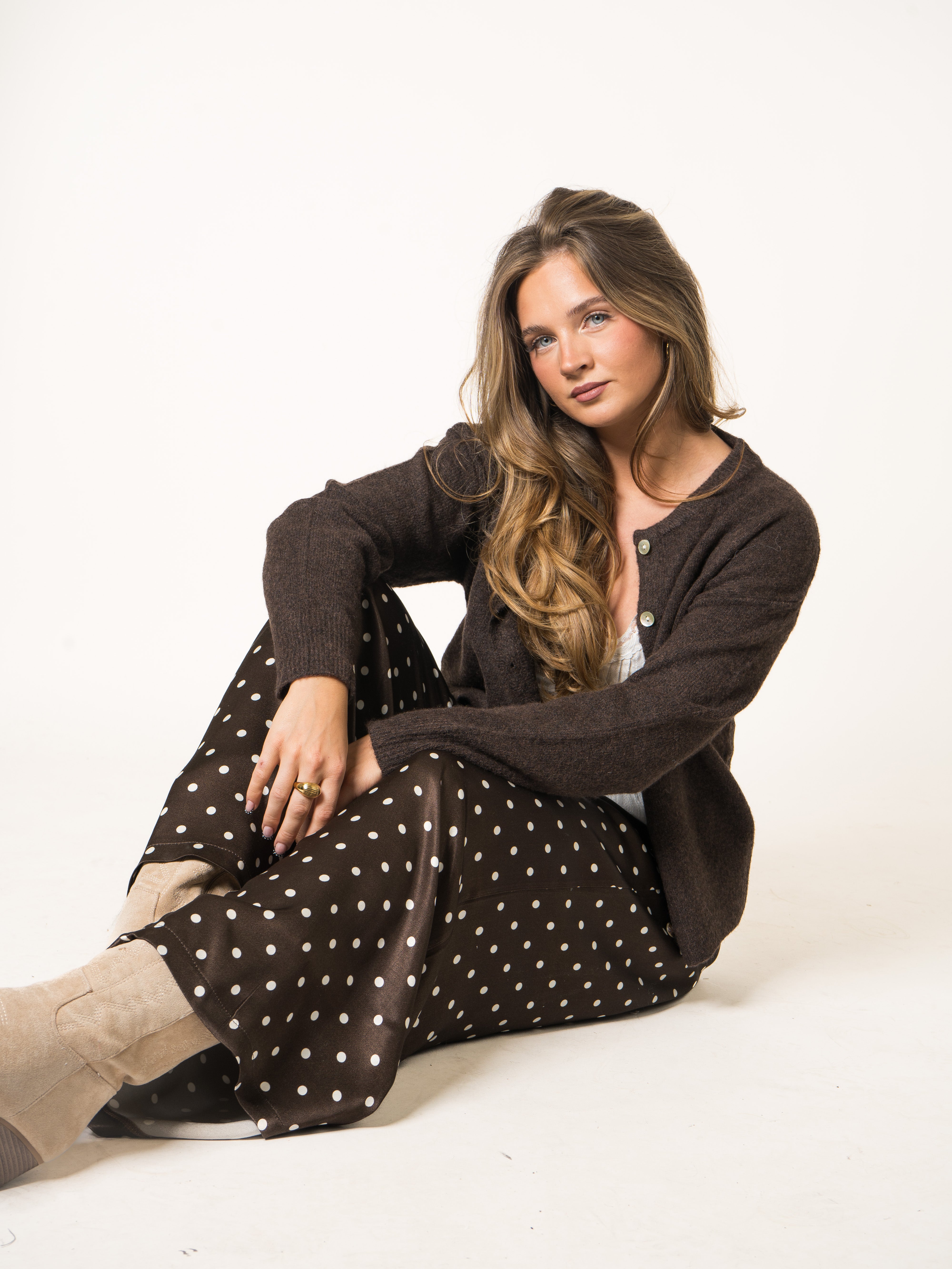 Polka Dot Silky Wide Leg