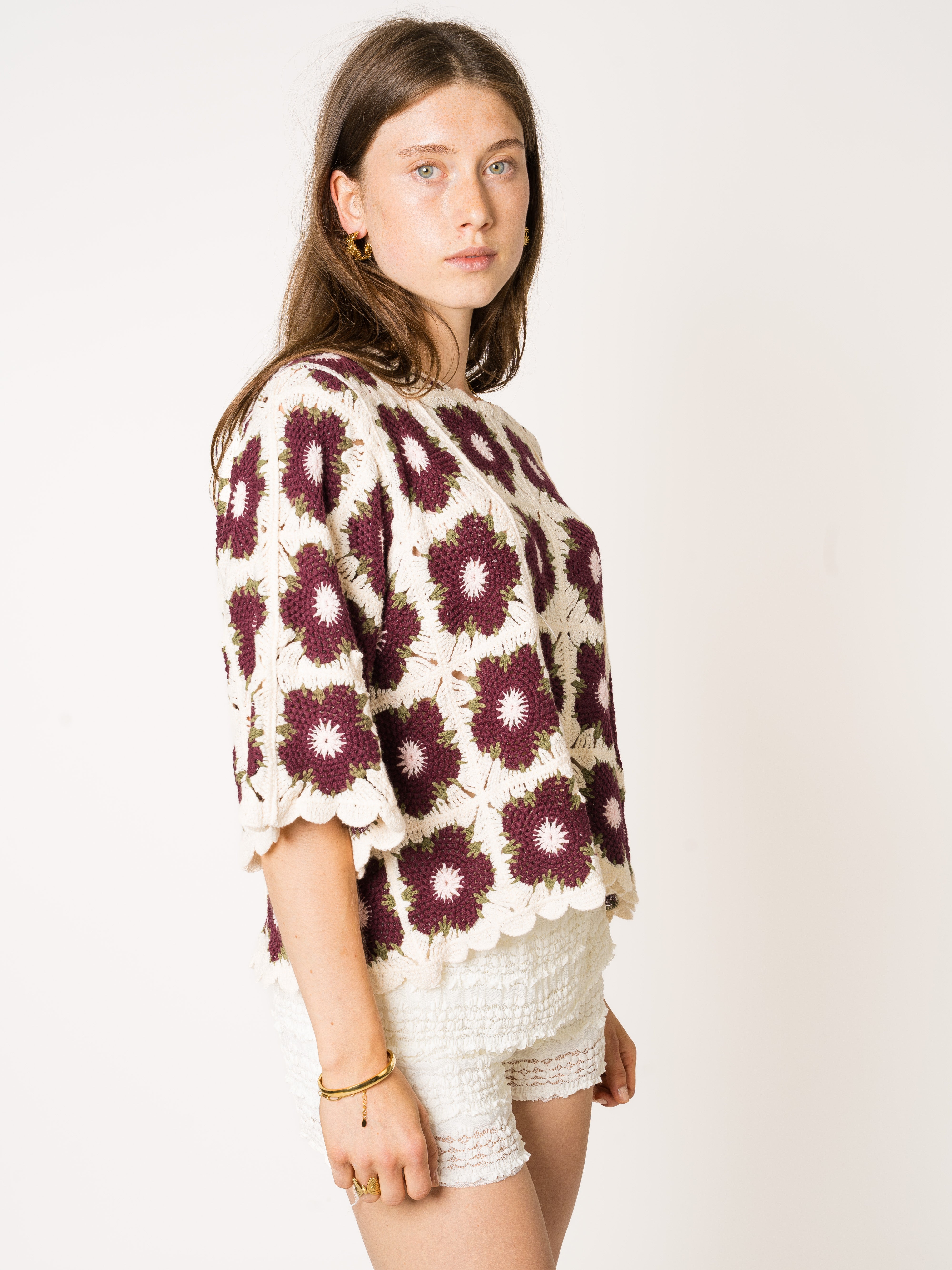 Full Bloom Crochet Shirt