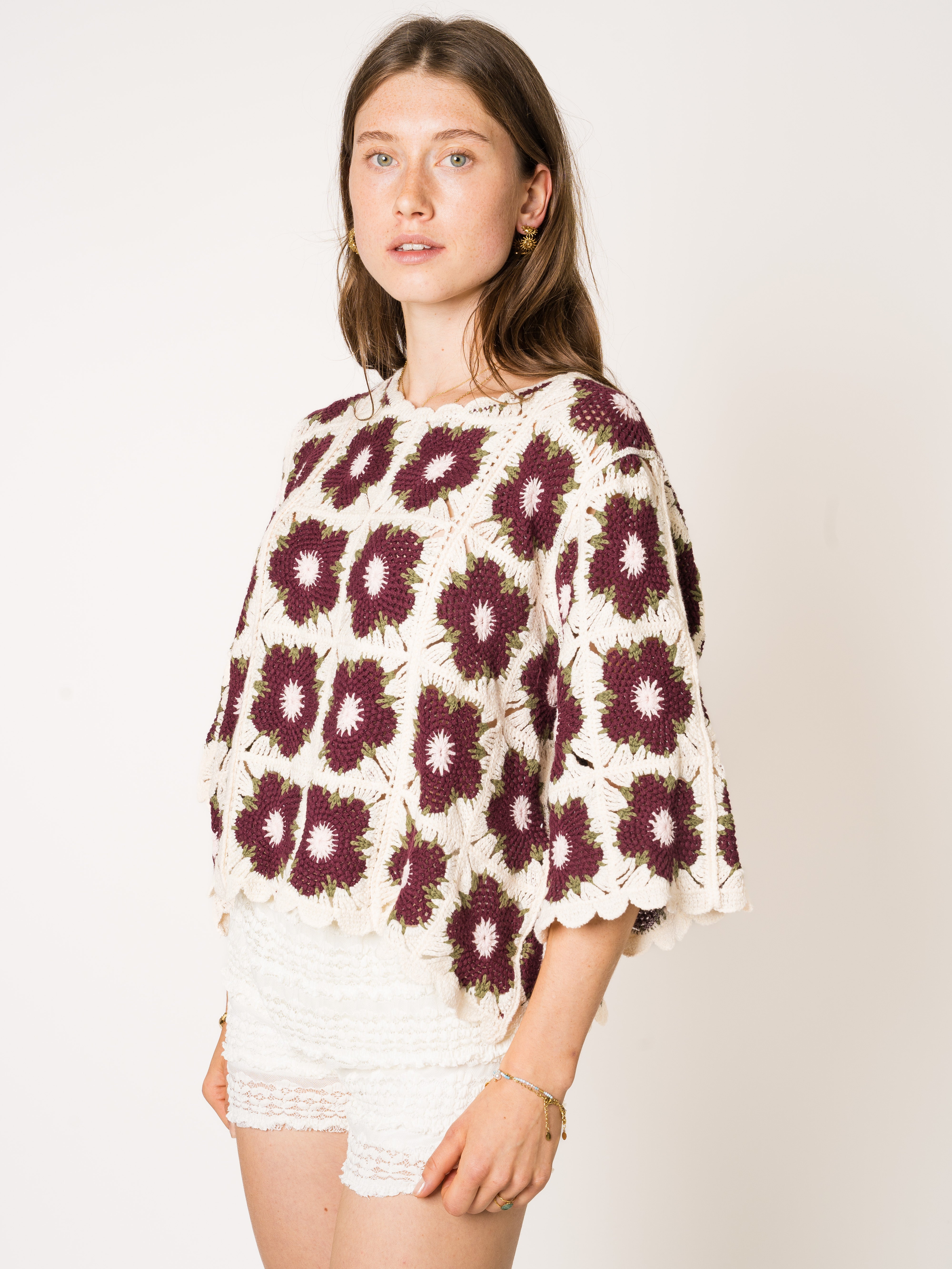 Full Bloom Crochet Shirt