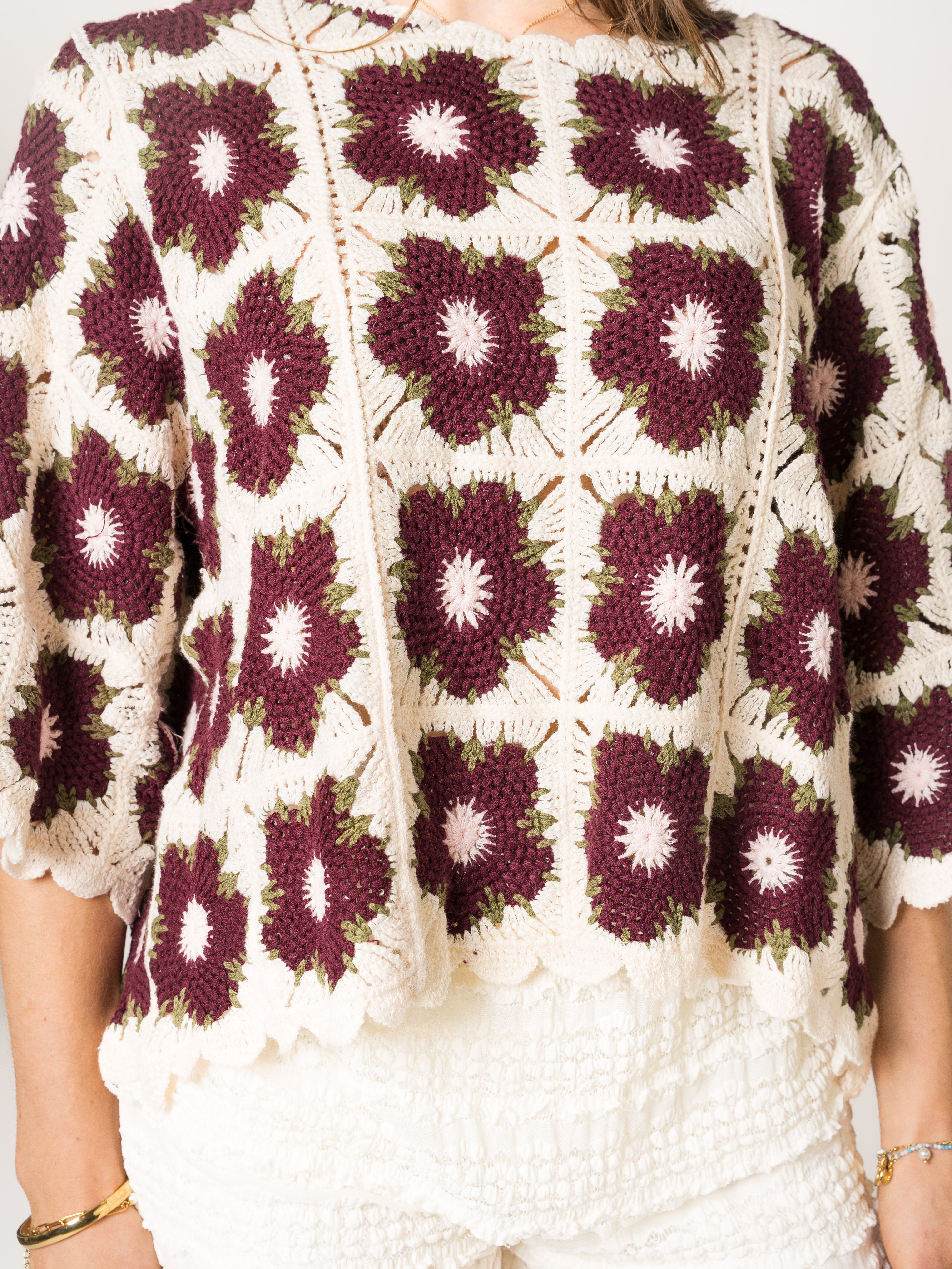 Full Bloom Crochet Shirt