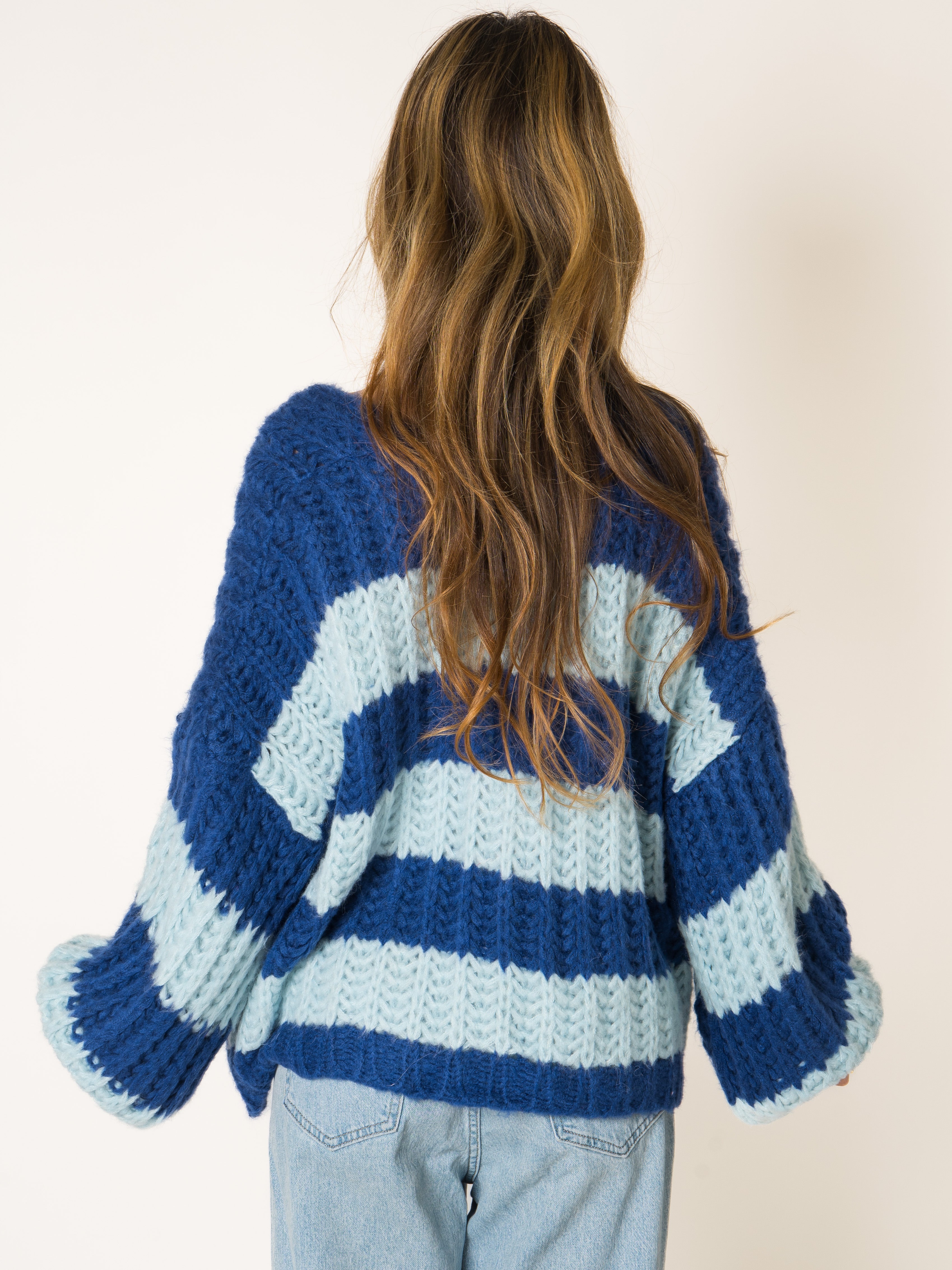 Blueberry Stripes Knit Cardigan
