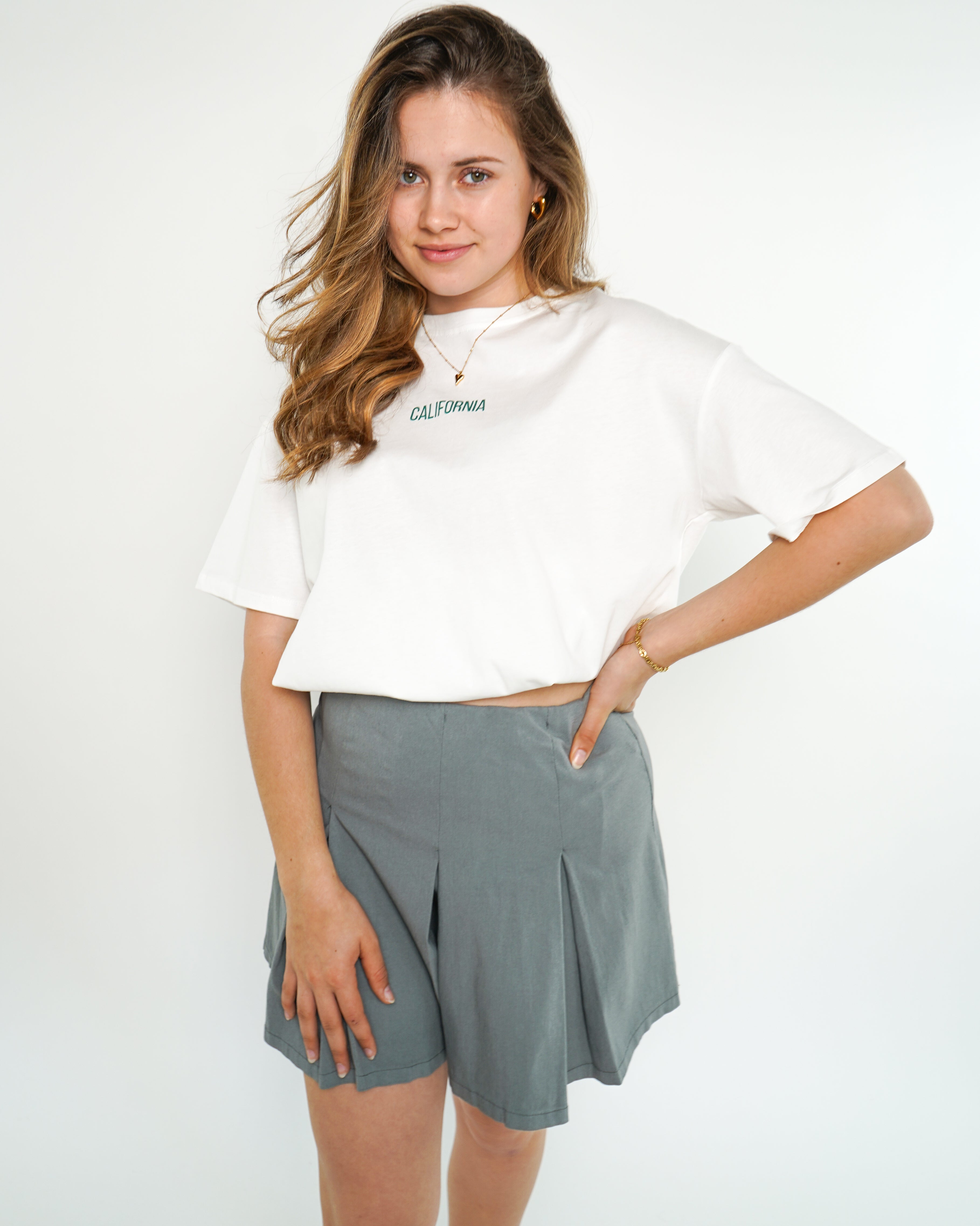 Falten Mini Rock - grau