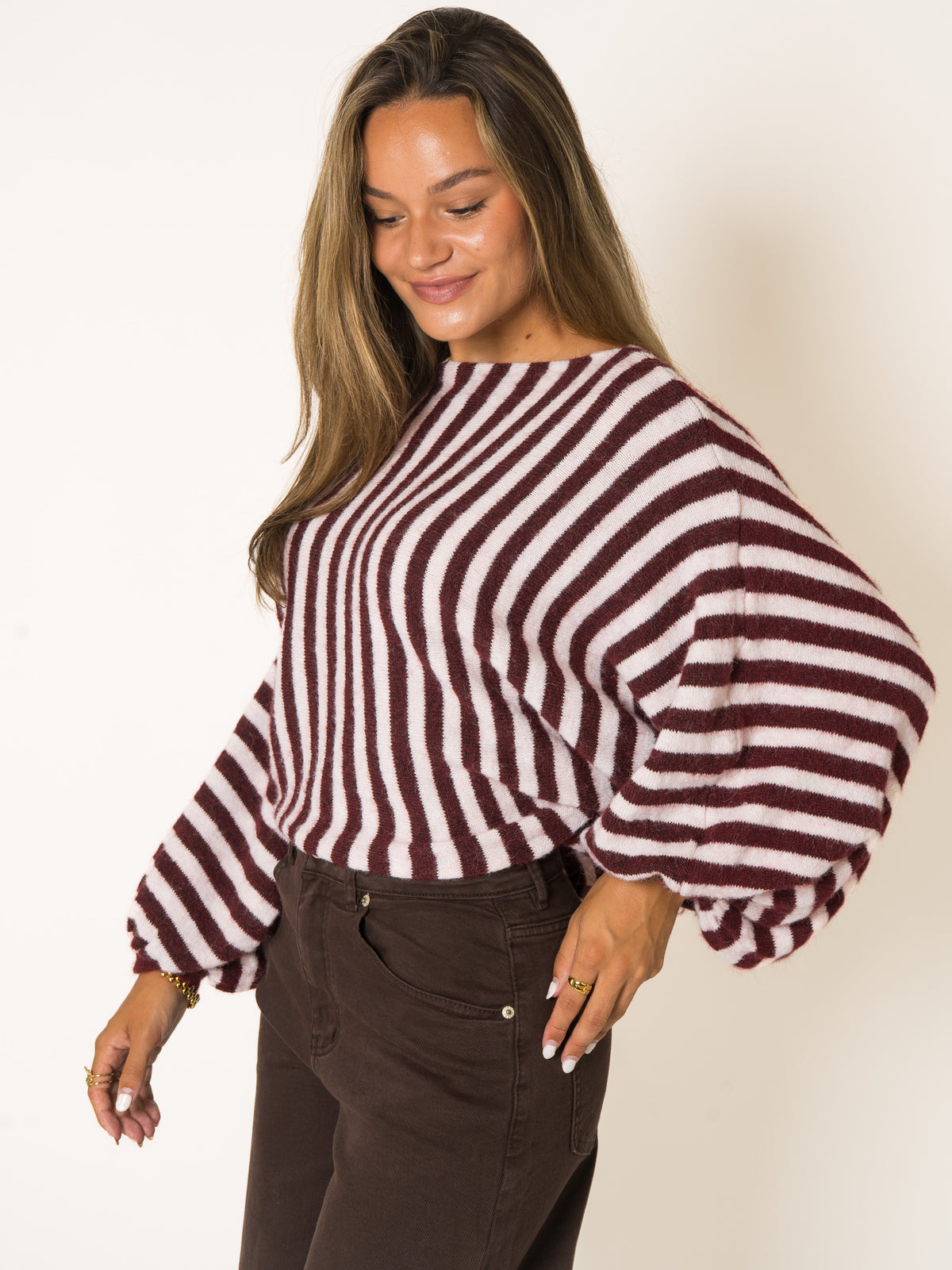 Cute In Knit Striped Sweater