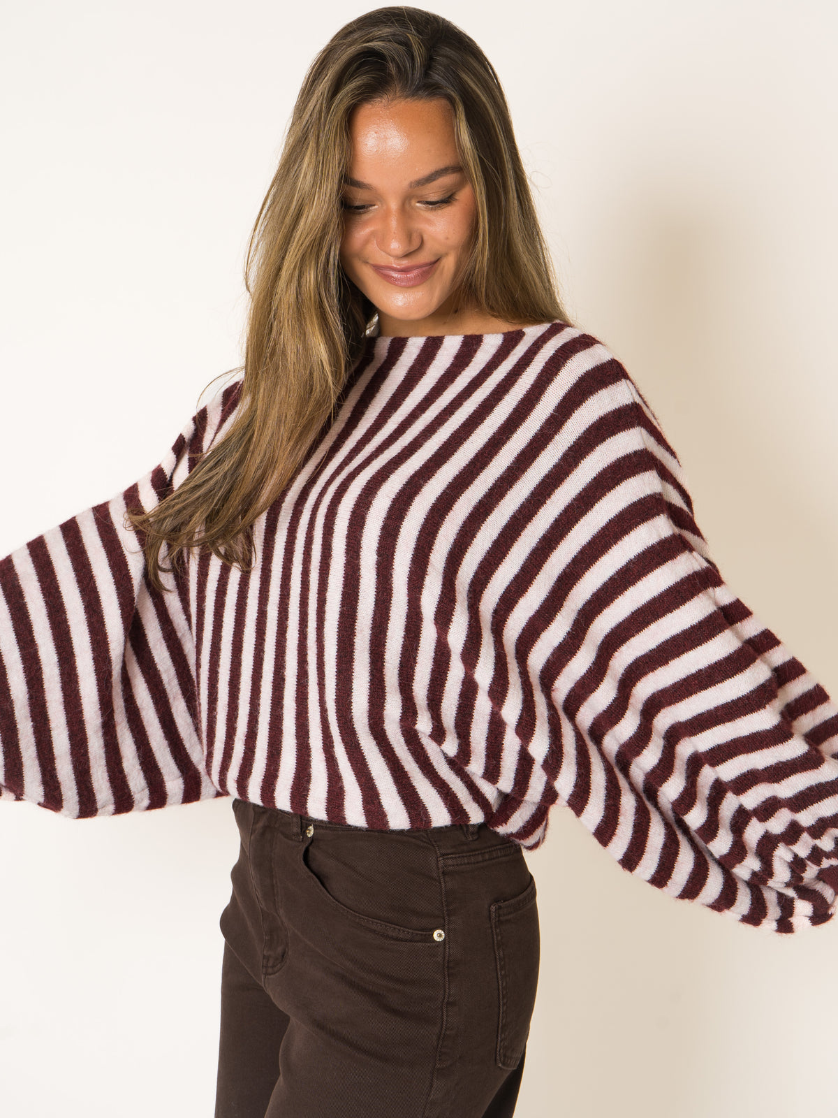 Cute In Knit Striped Sweater