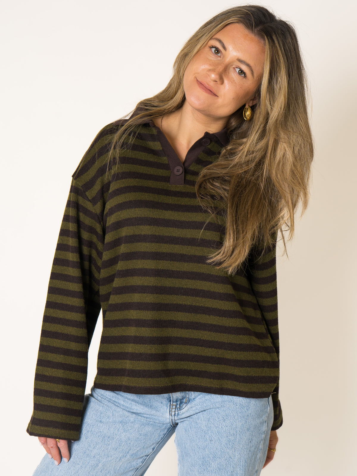 Polo Knit Sweater Stripes