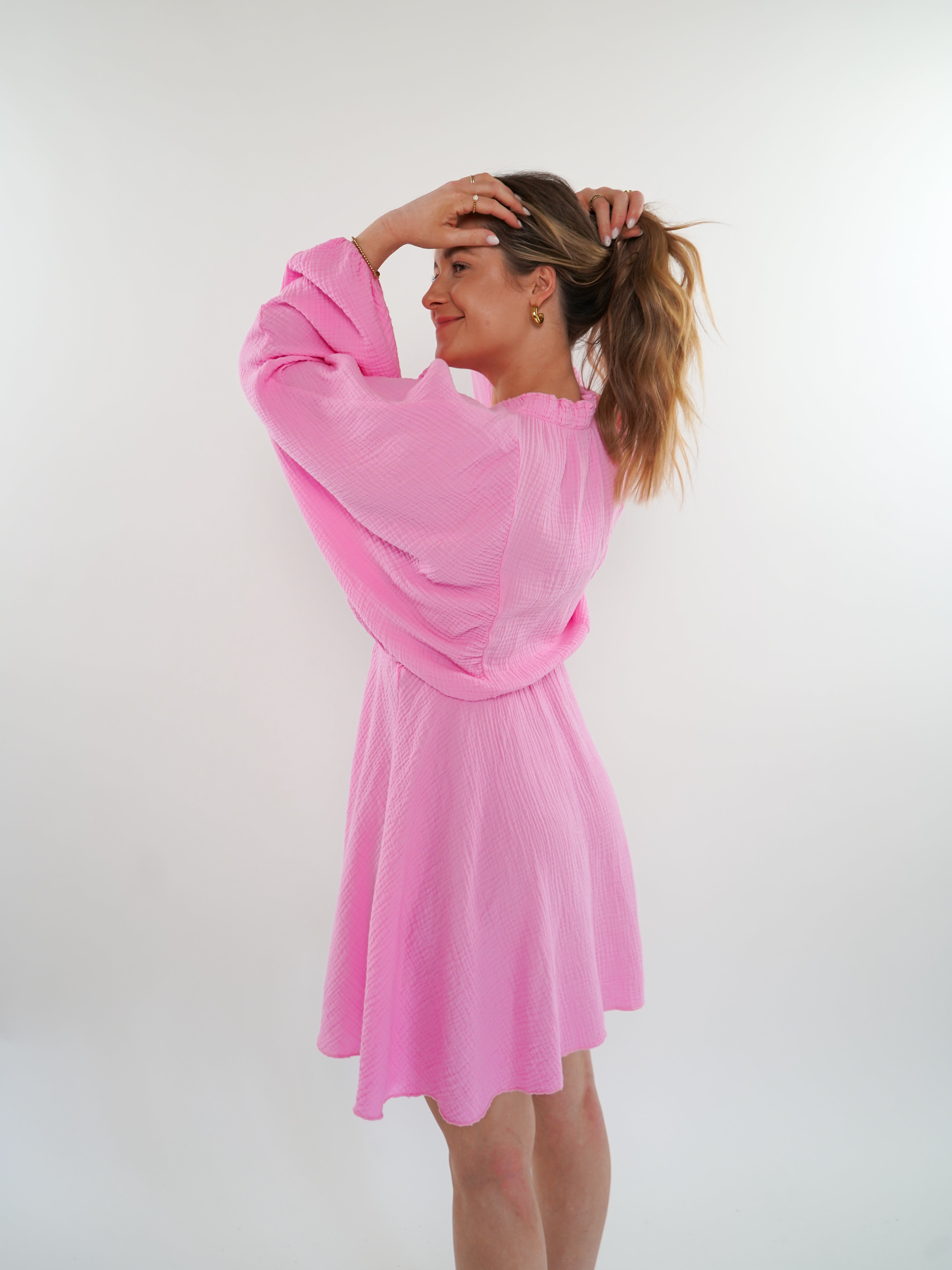LUCKY DEAL 208 Best Moment Musselin Minikleid - Rosa - vom Umtausch ausgeschlossen -