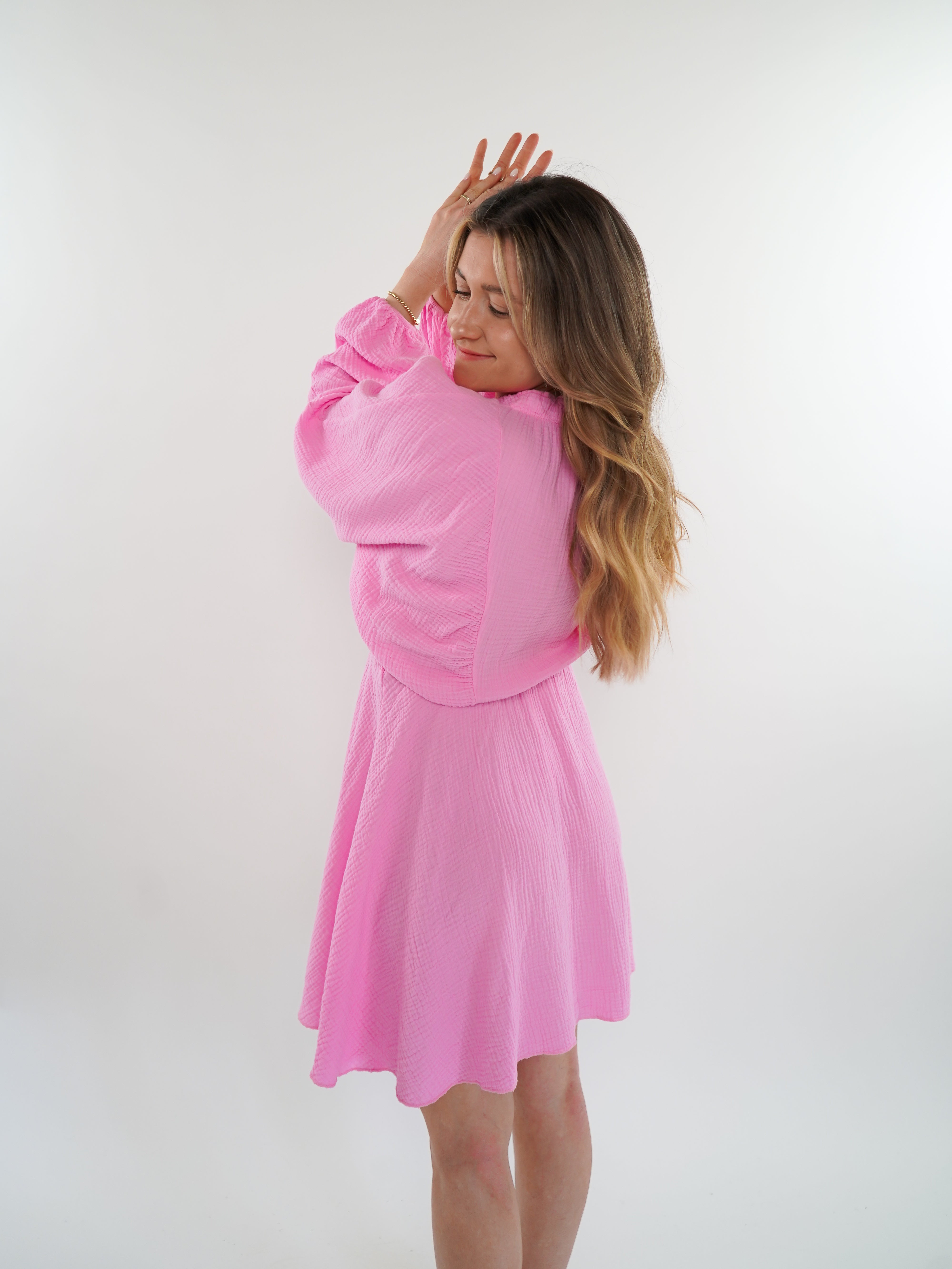 LUCKY DEAL 208 Best Moment Musselin Minikleid - Rosa - vom Umtausch ausgeschlossen -
