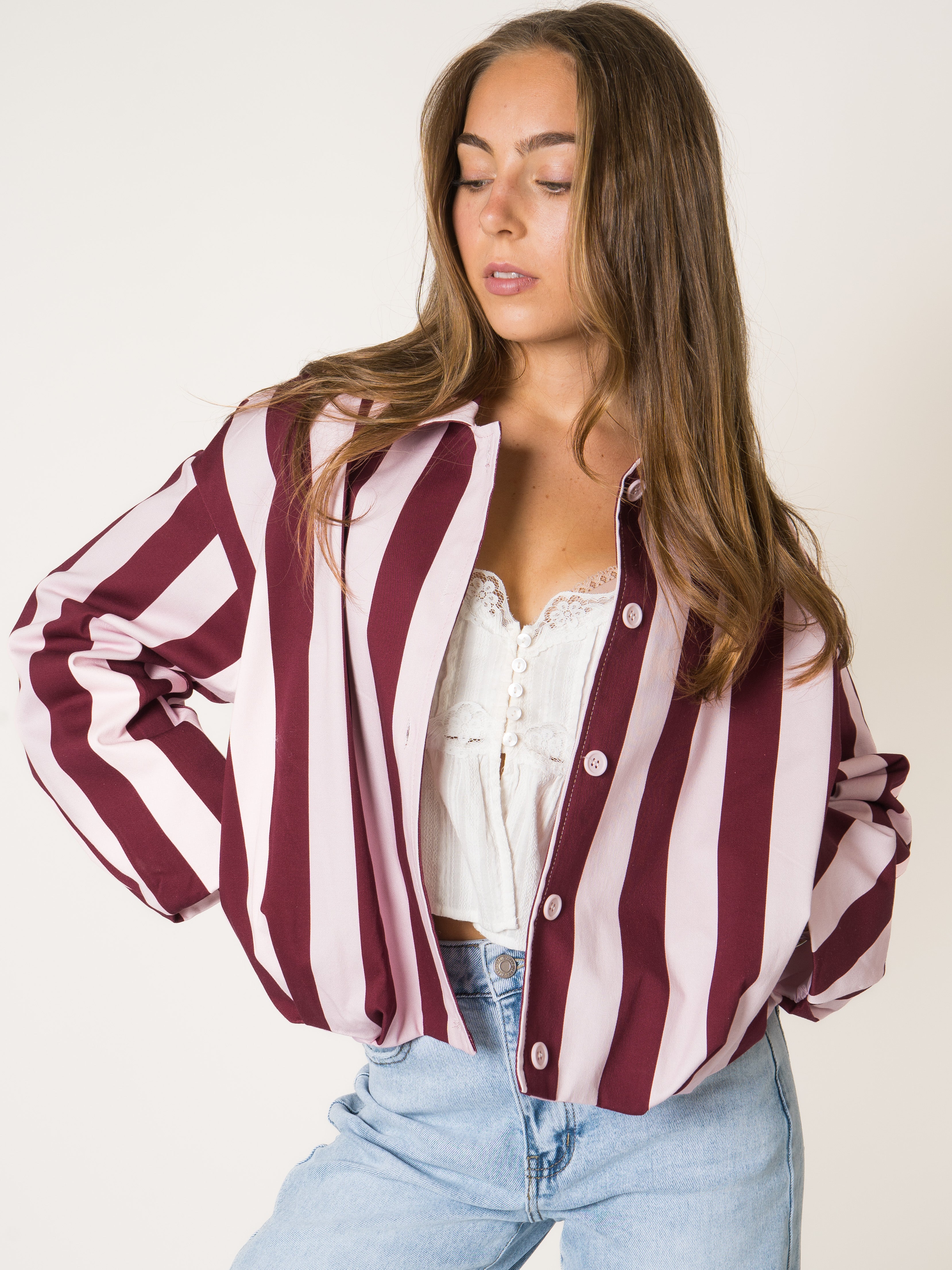 Strawberry Vibes Stripe Jacket
