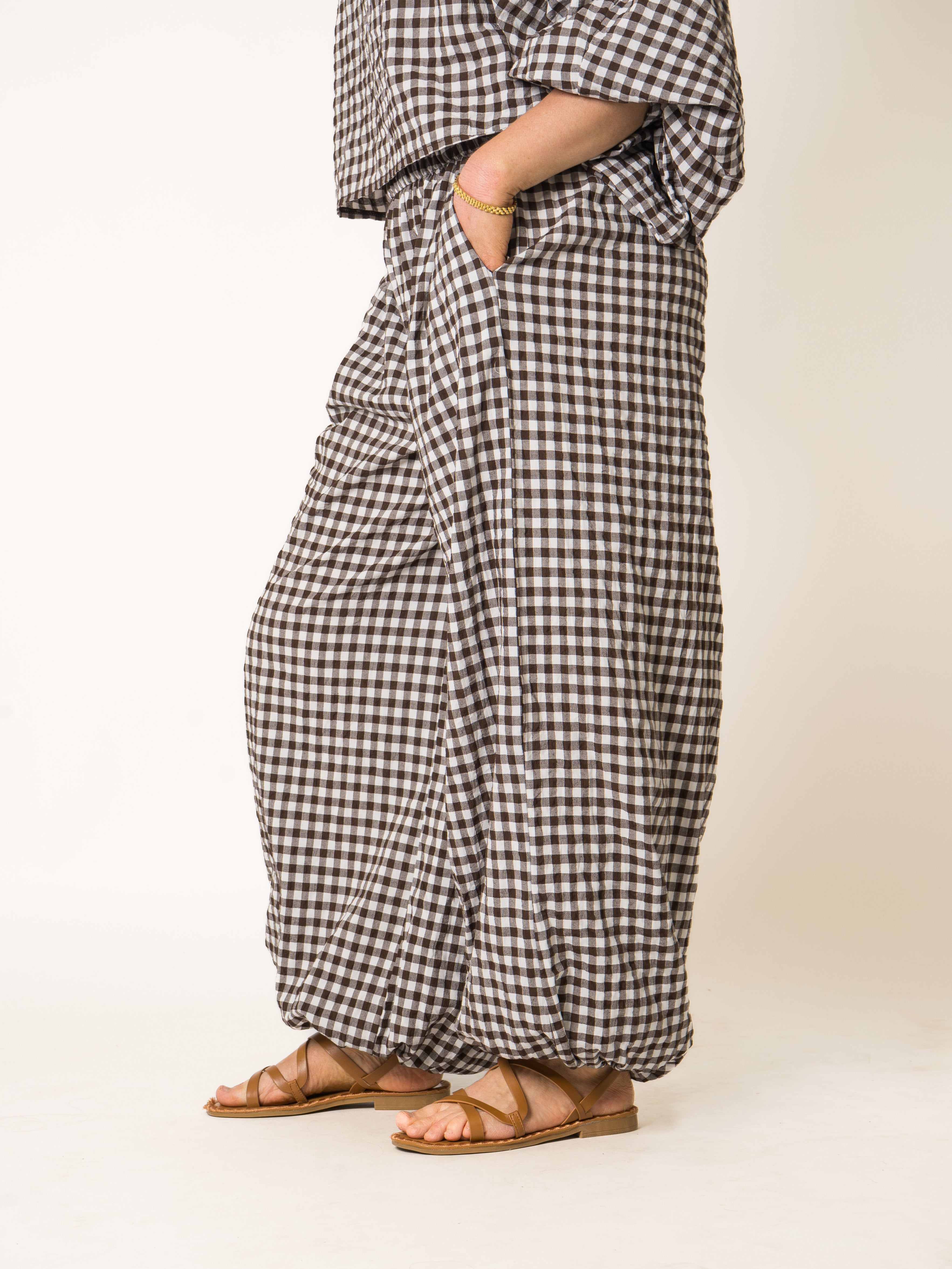 Summer Plaid Cotton Pants