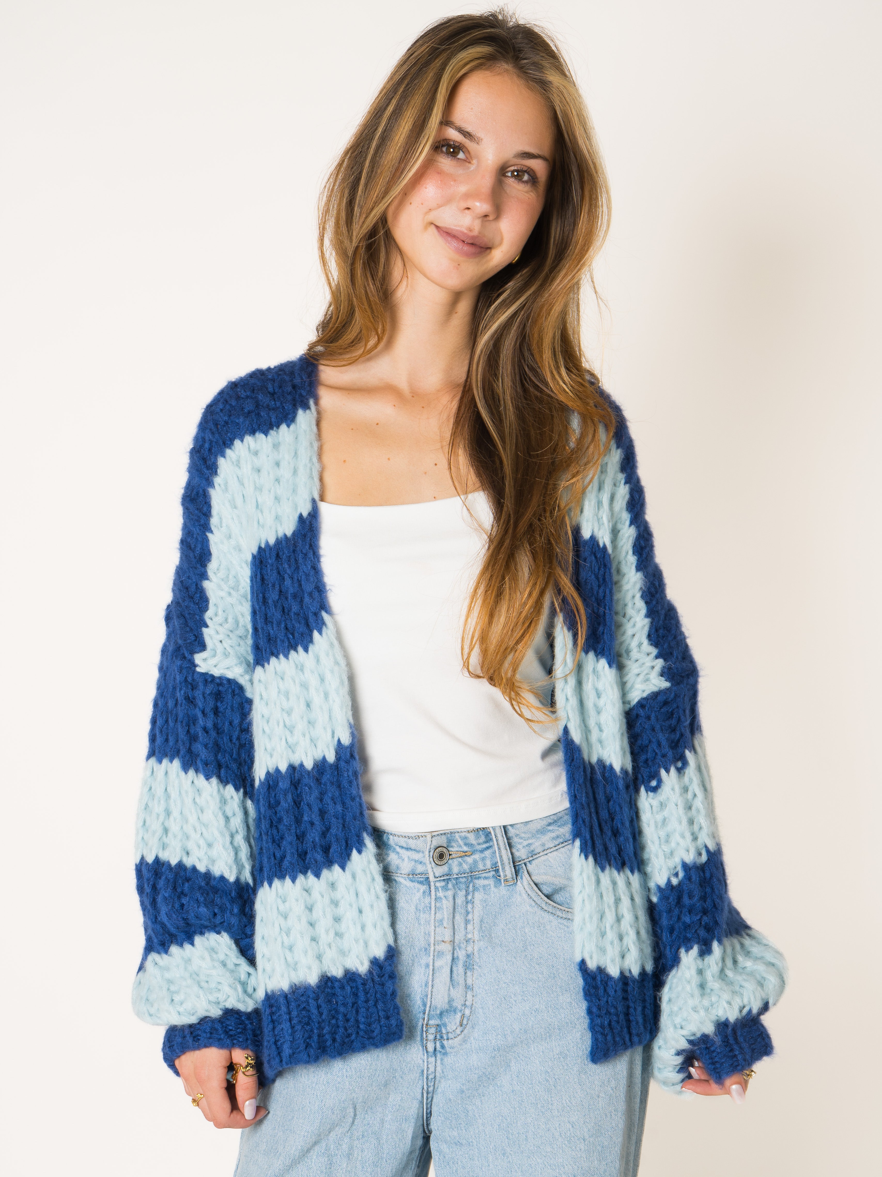 Blueberry Stripes Knit Cardigan