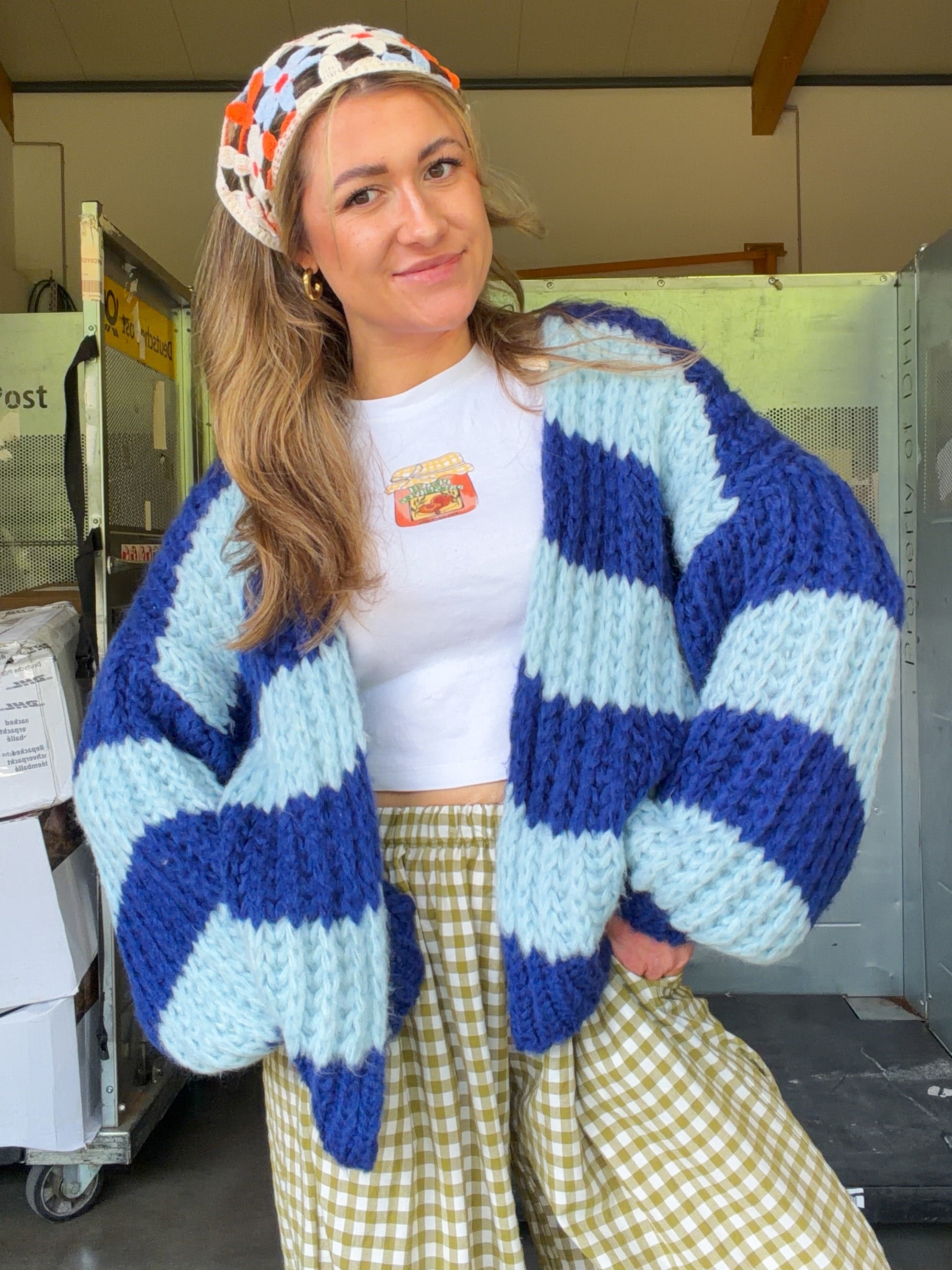 Blueberry Stripes Knit Cardigan