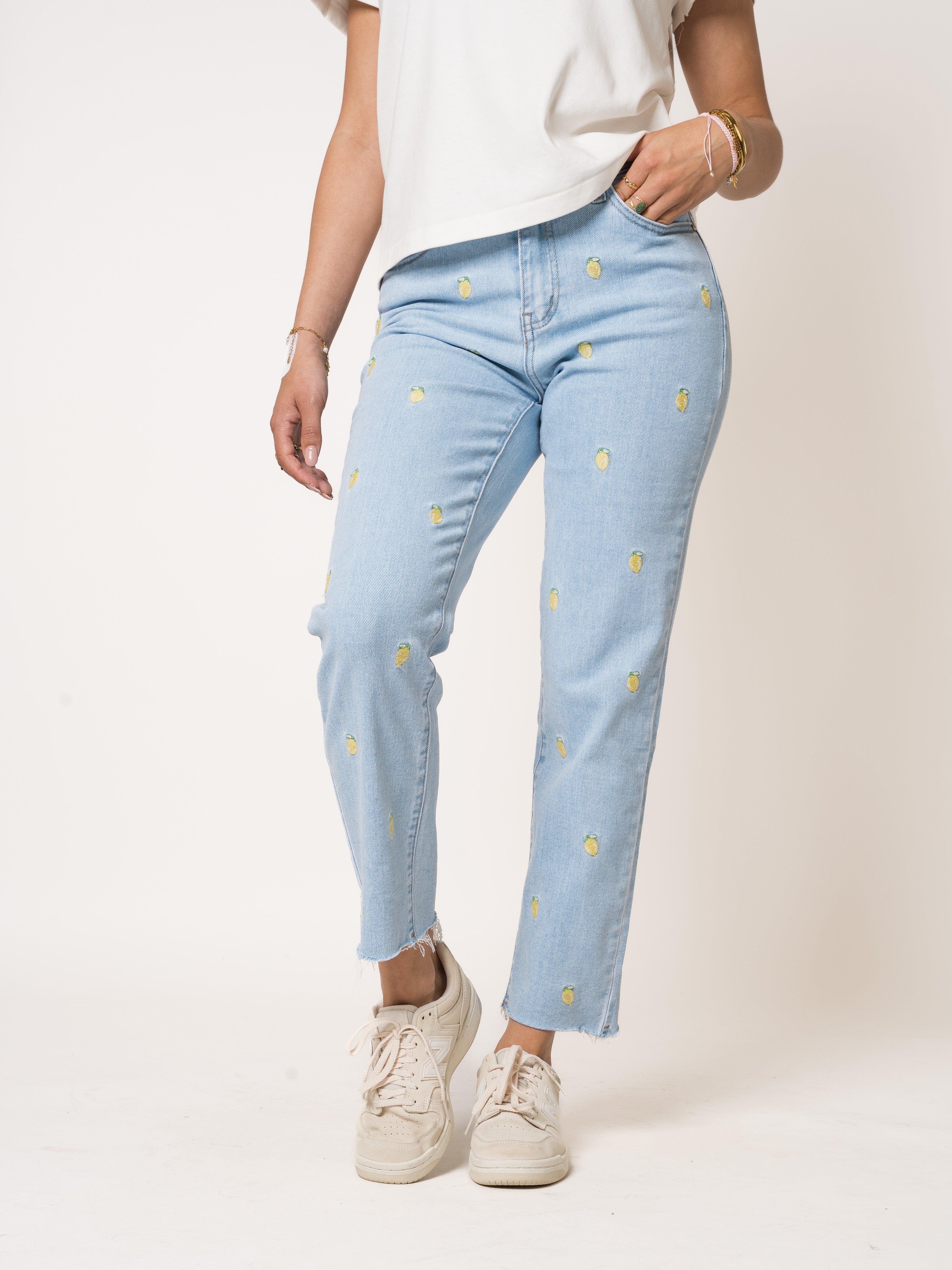 Lemon Vibes Mom Jeans