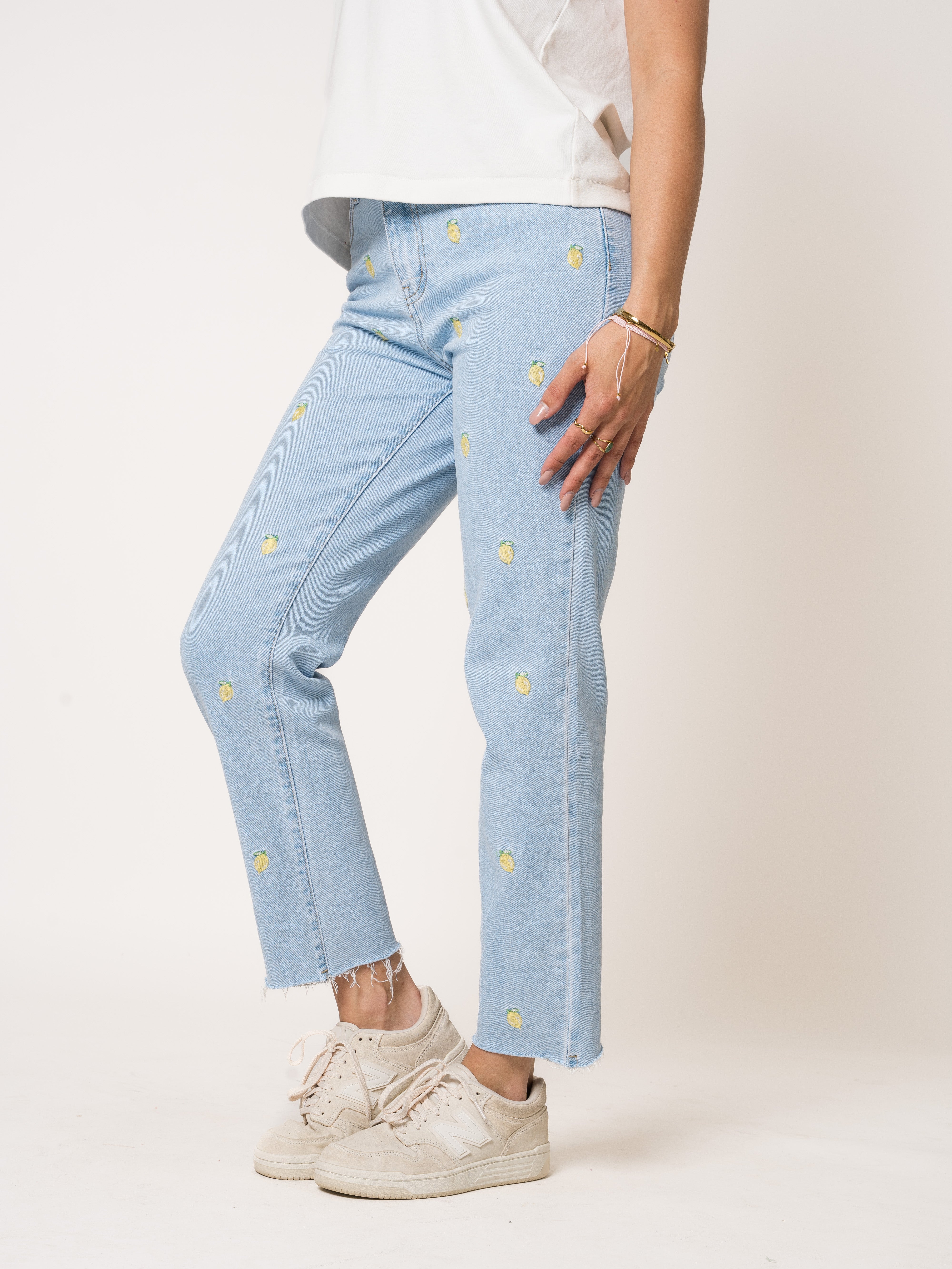 Lemon Vibes Mom Jeans