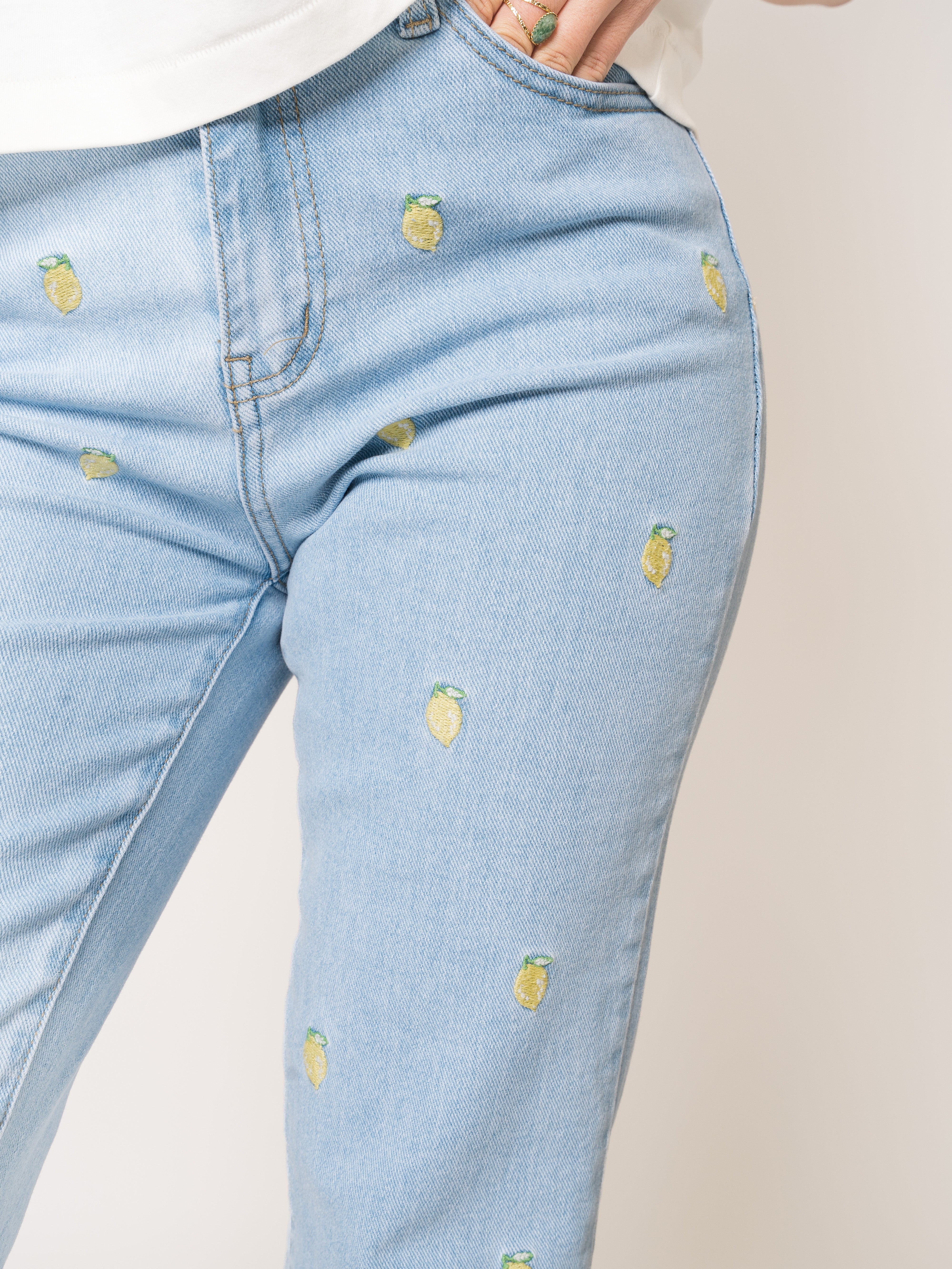 Lemon Vibes Mom Jeans