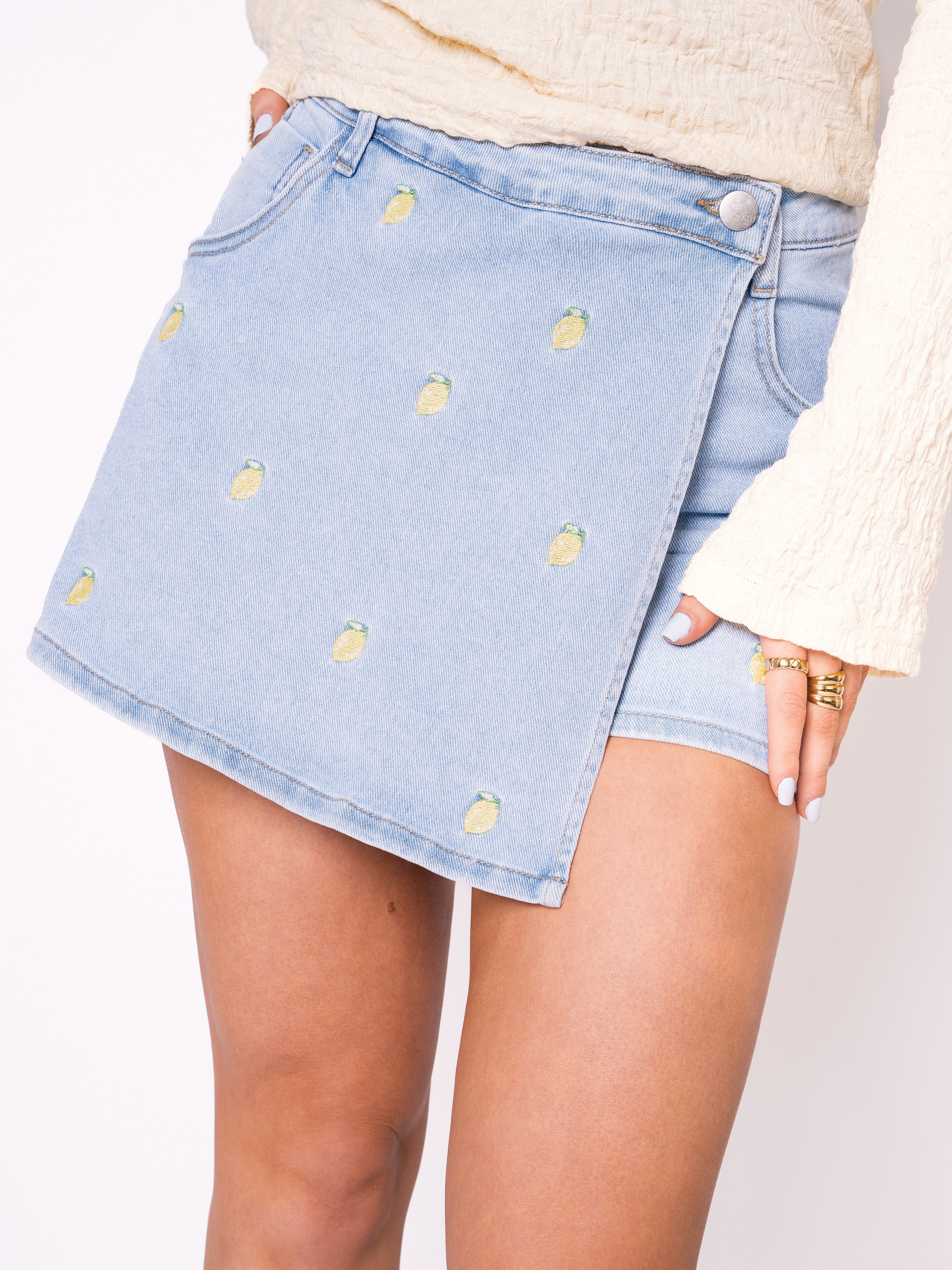 Jeans Mini Skort Lemon
